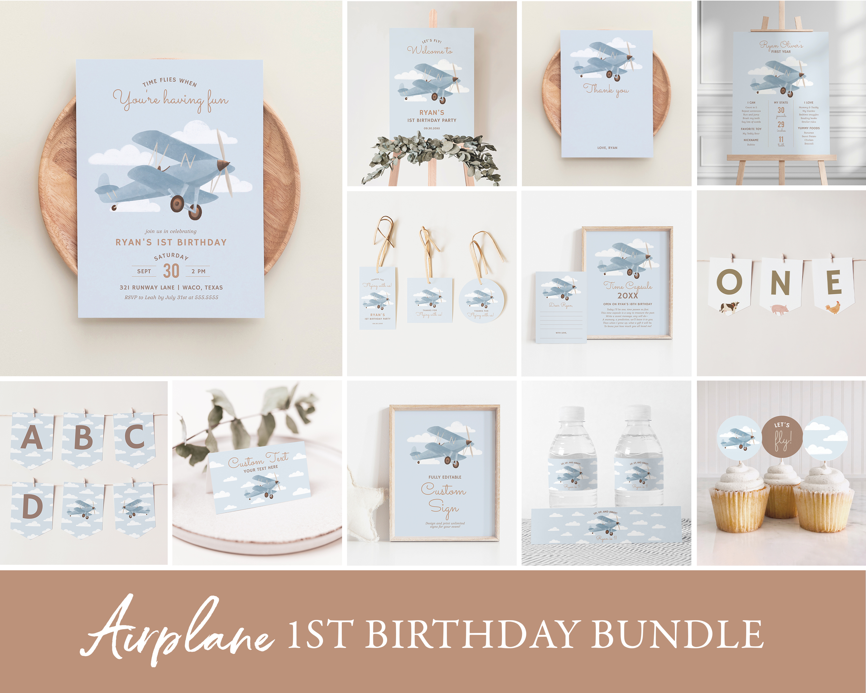 1st Birthday Bundle - Biplane - 9995 design preview