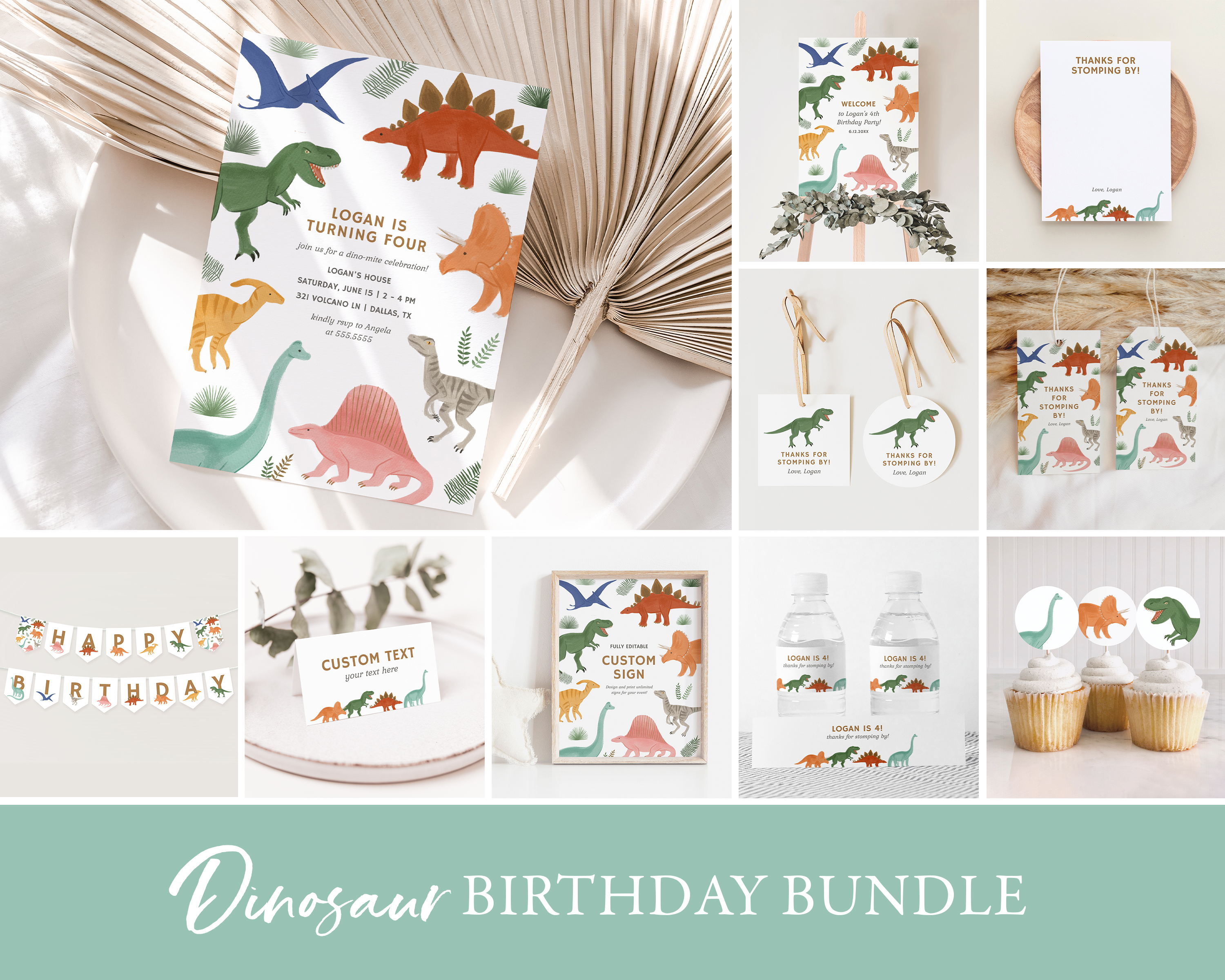Birthday Bundle (Any Age) - Dinosaur - 9994 design preview