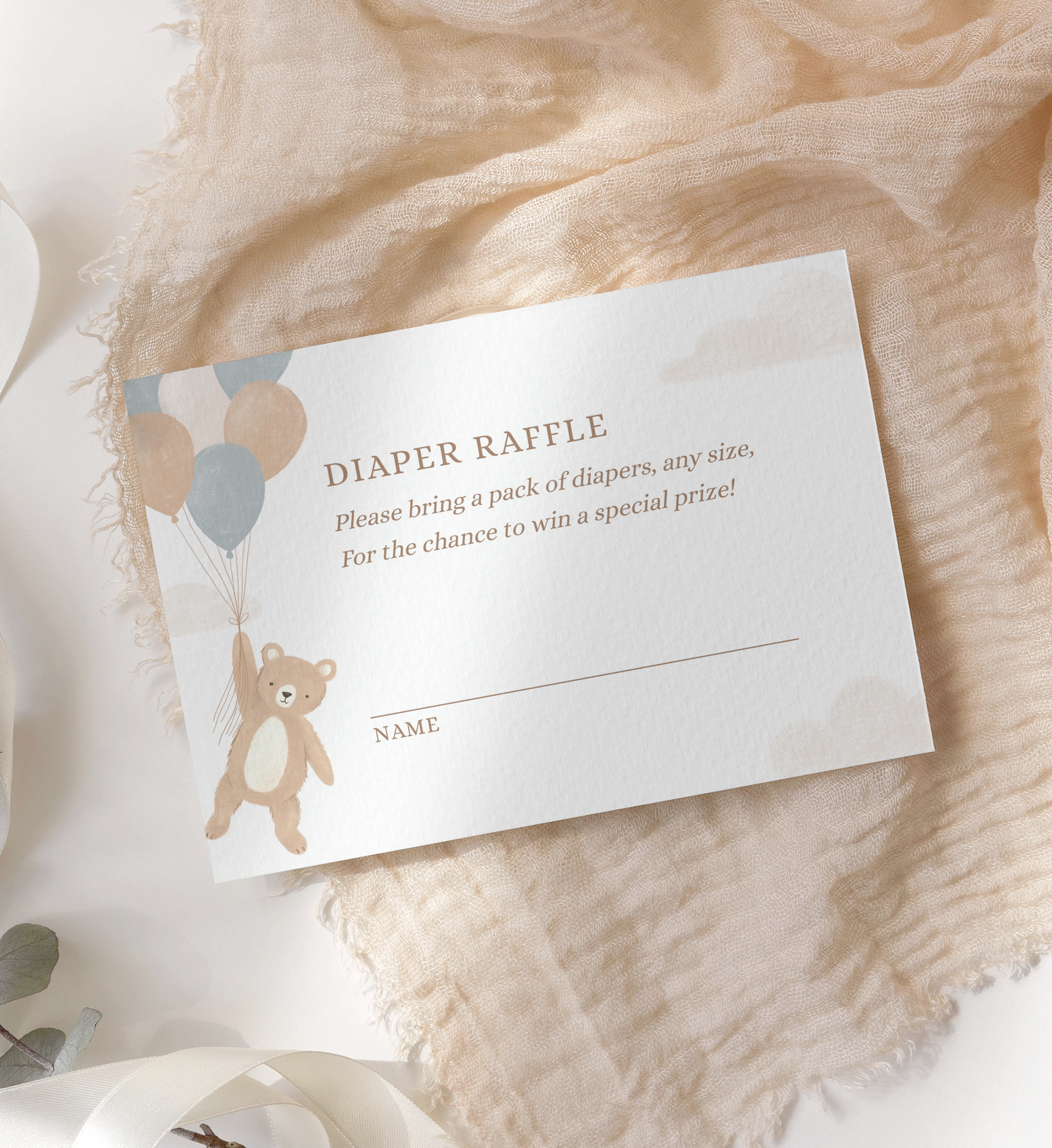 Diaper Raffle Ticket - We Can Bearly Wait - 1008 design preview