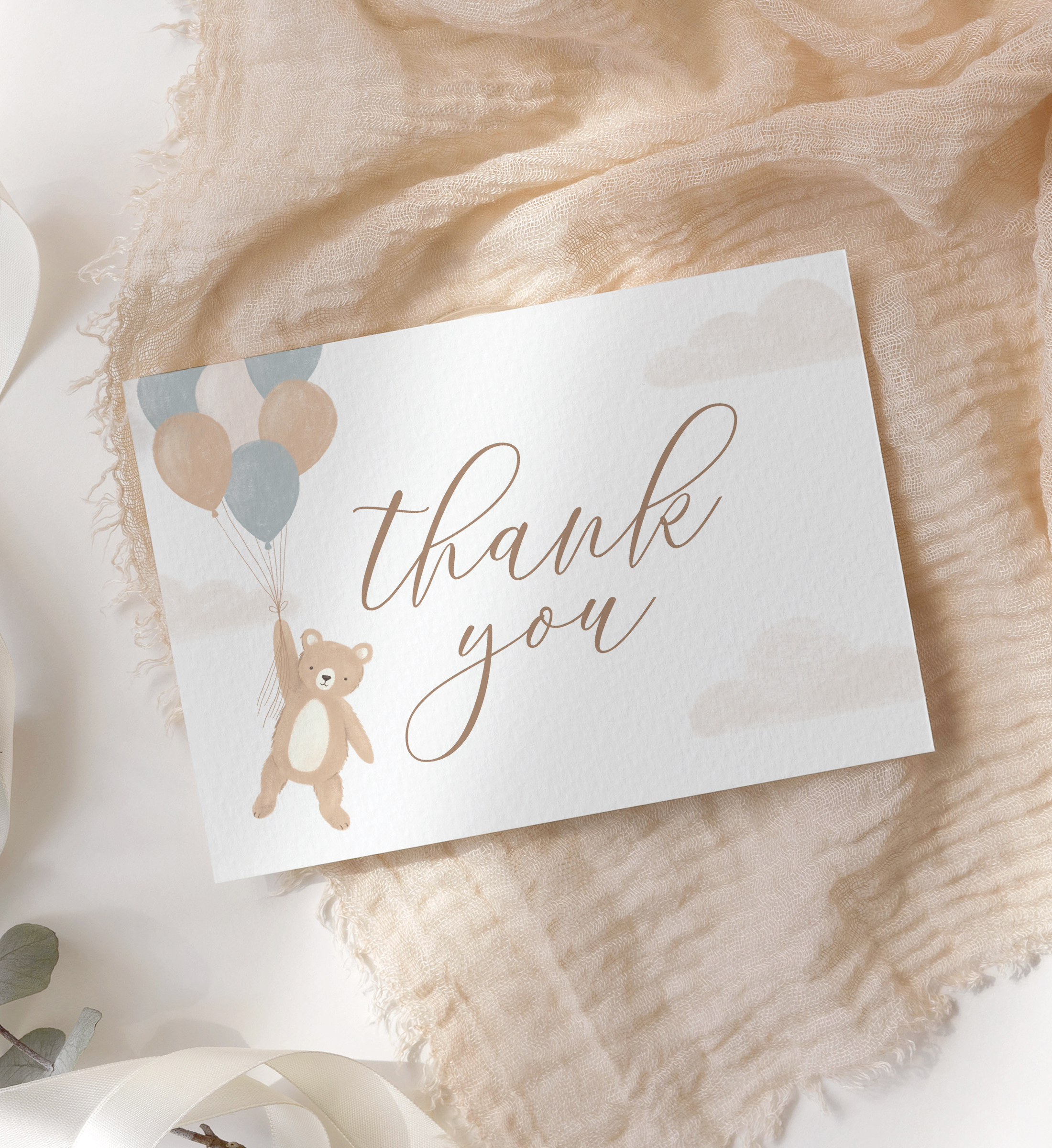 Folded Thank You Card - We Can Bearly Wait - 1008 design preview