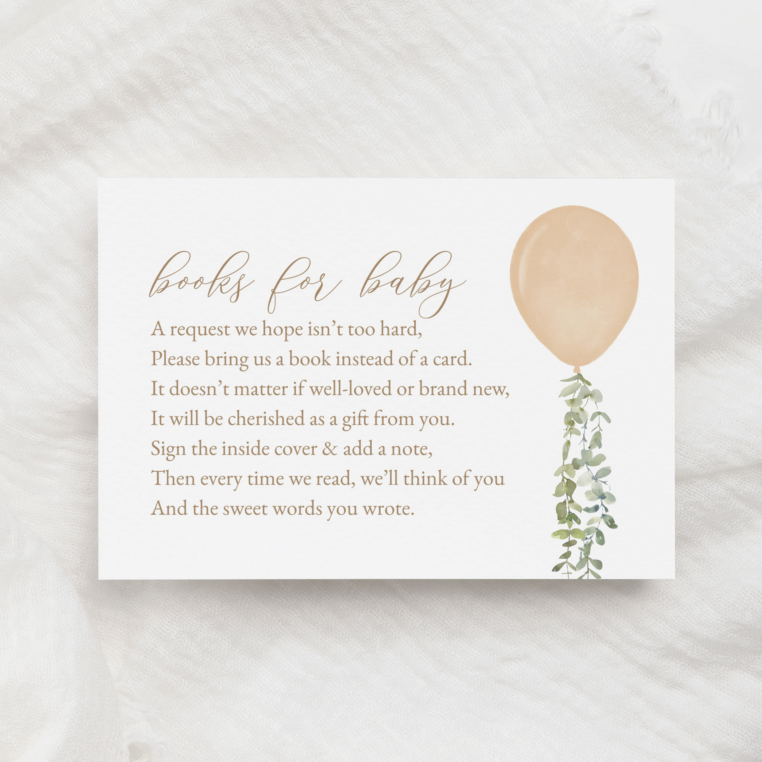 Books for Baby Insert - Gold Balloon - 1010 design preview