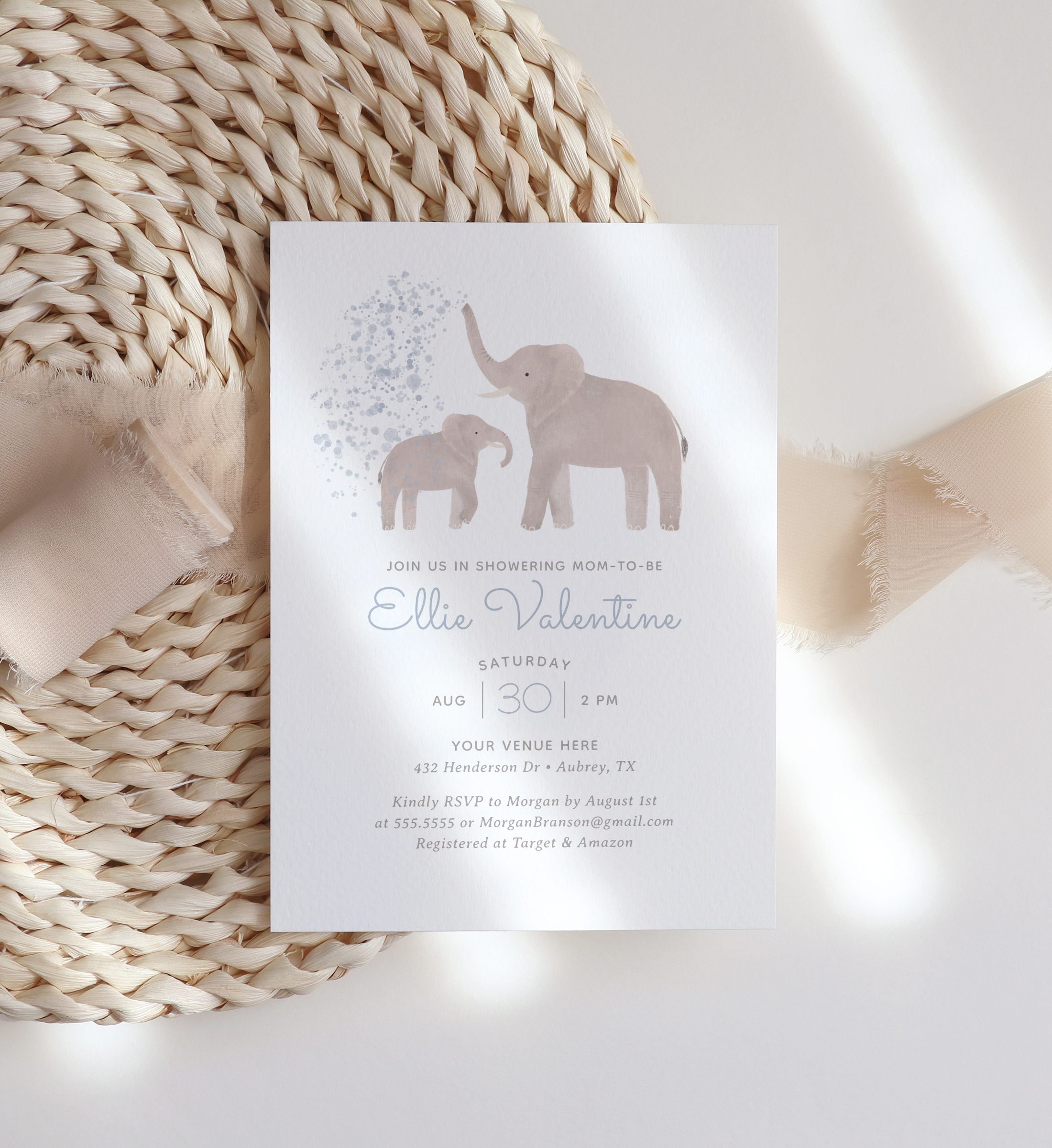 Baby Shower Invitation - Elephant Shower - 1057 design preview