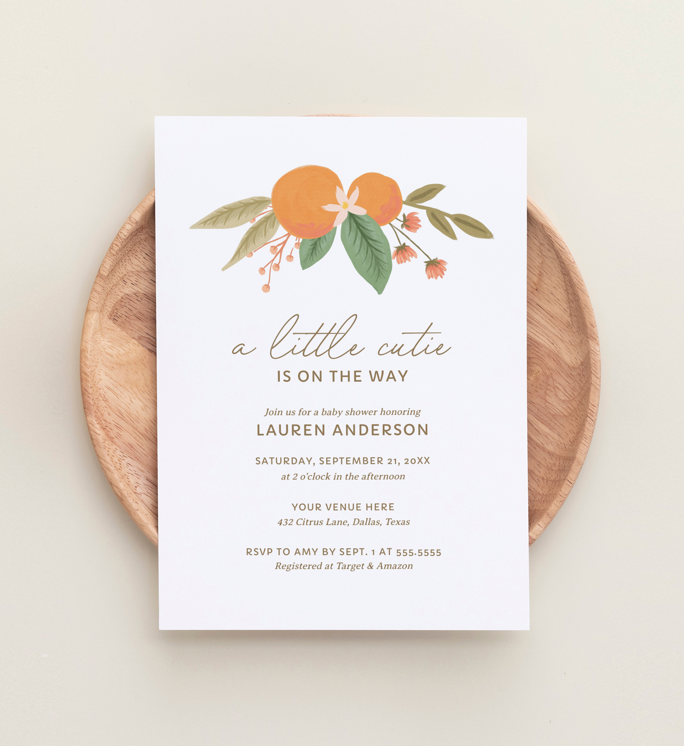 Baby Shower Invitation - A Little Cutie v2 - 1032 design preview