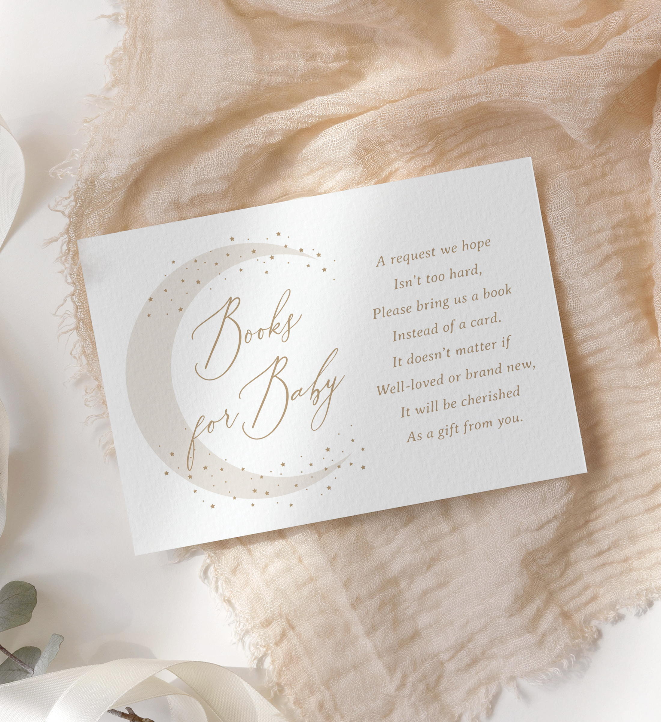 Books for Baby Card - Over the Moon (Neutral) - 1076c design preview