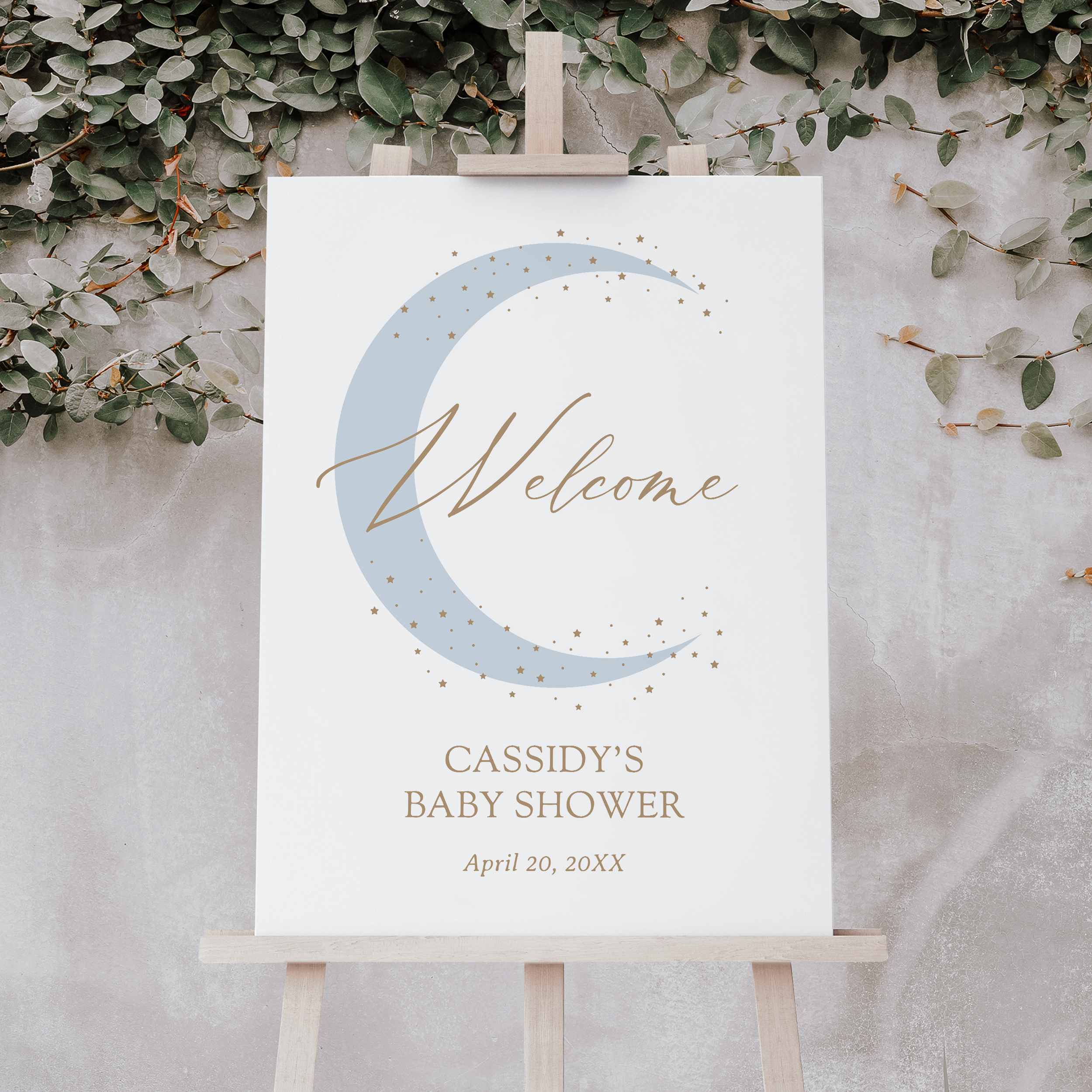 Welcome Sign - Over the Moon (Blue) - 1076a design preview