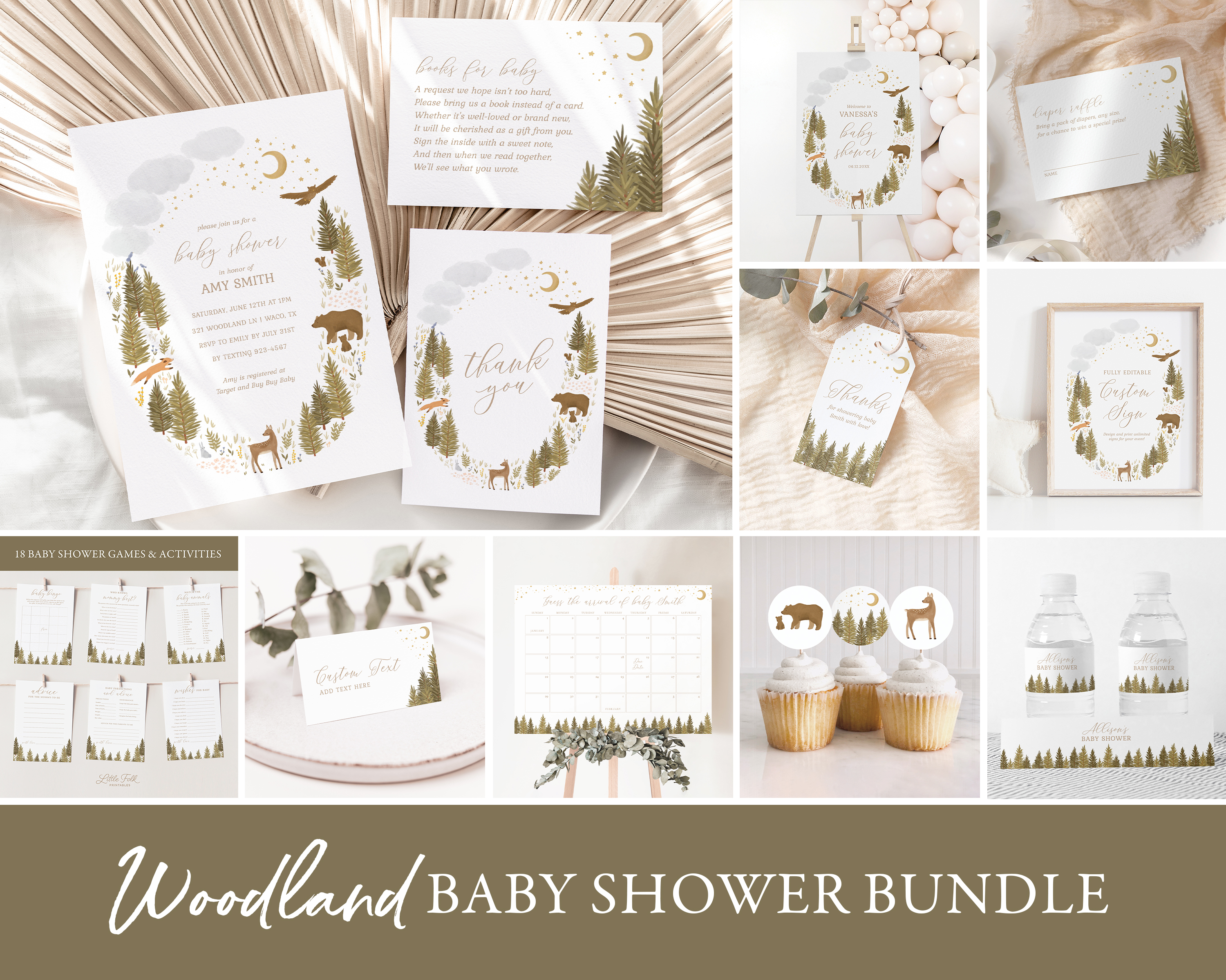 Baby Shower Bundle - Woodland - 1015 design preview