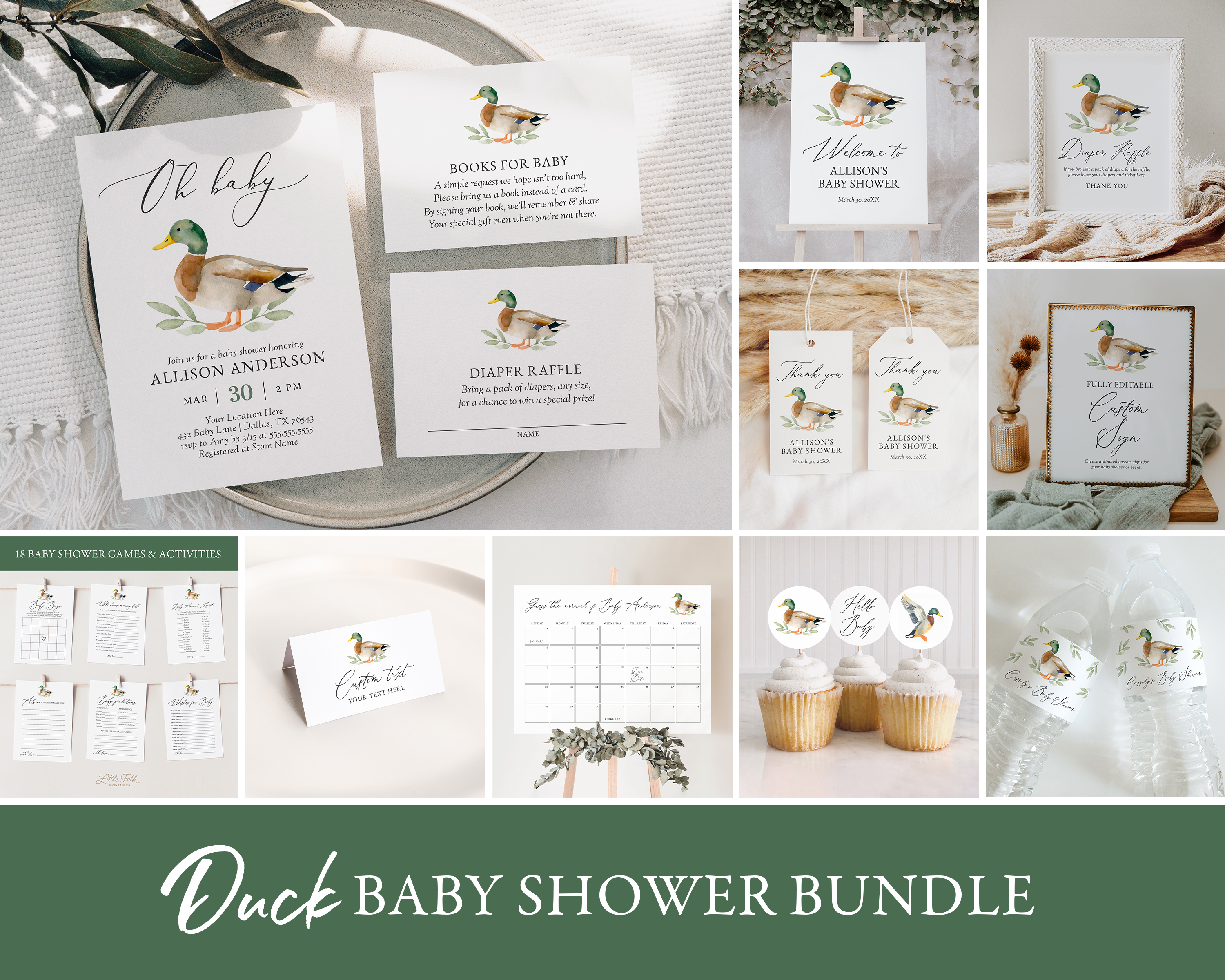 Baby Shower Bundle - Duck - 1078 design preview