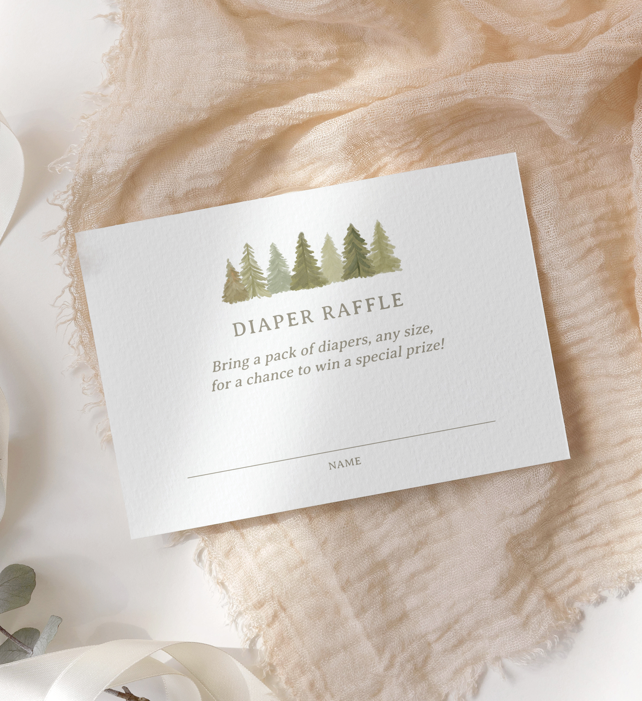 Diaper Raffle Ticket - Woodland Babies - 1019 design preview