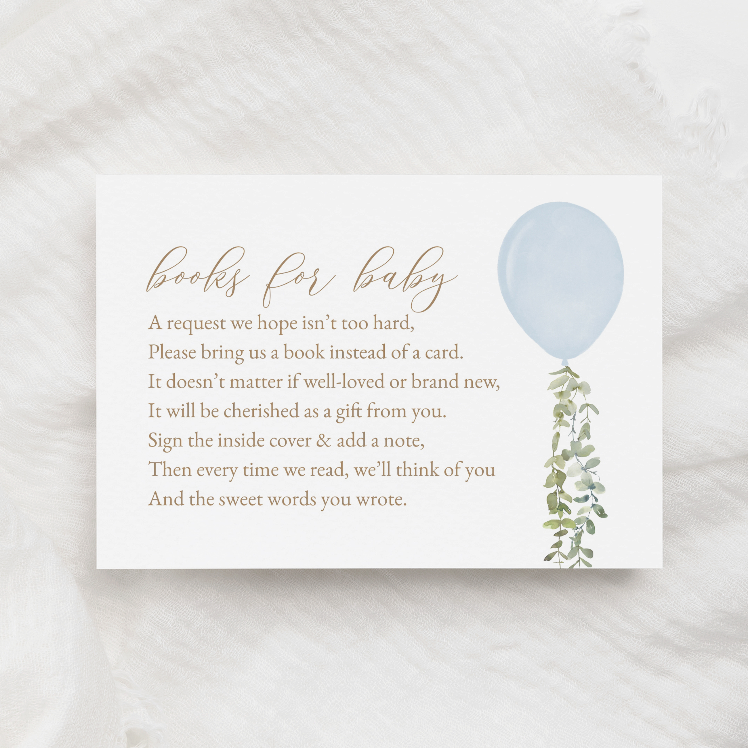Books for Baby Insert - Blue Balloon - 1005 design preview
