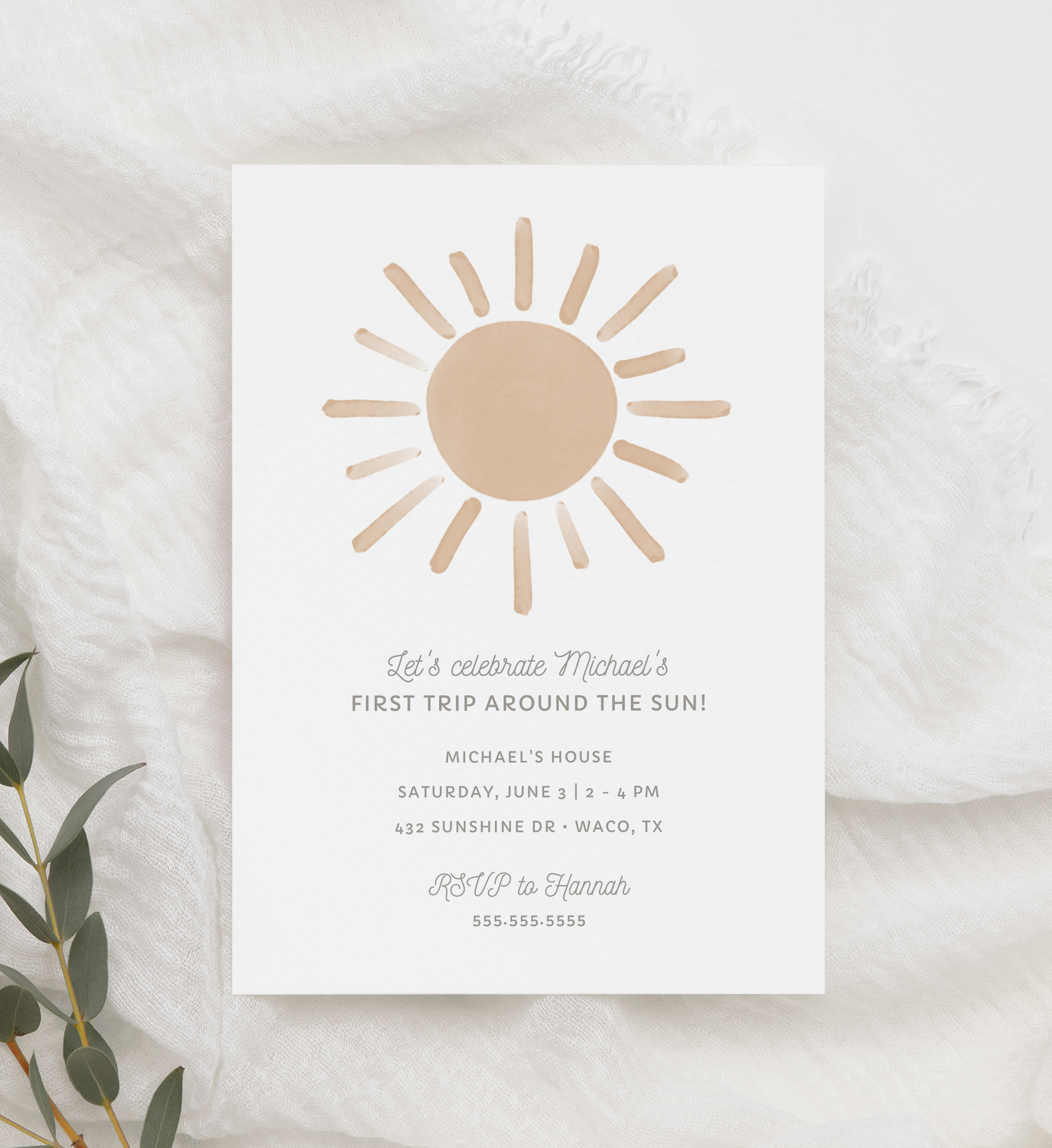 Birthday Invitation - First Trip Around the Sun - 9986 design preview
