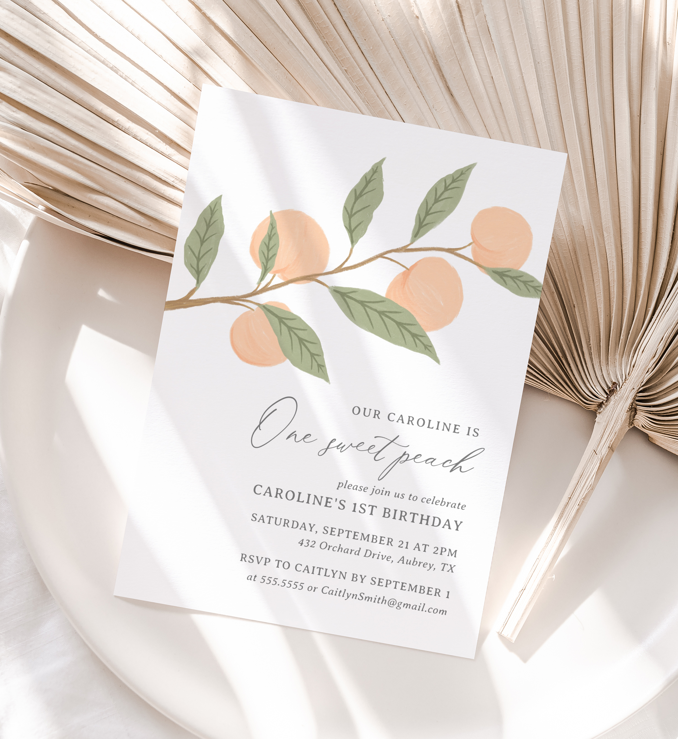 Birthday Invitation - Peach design preview