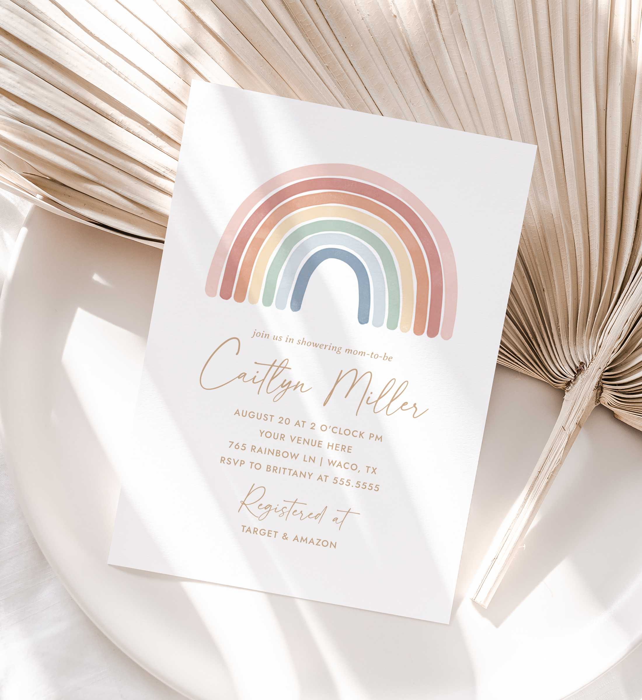 Baby Shower Invitation - Rainbow (MRCP) design preview