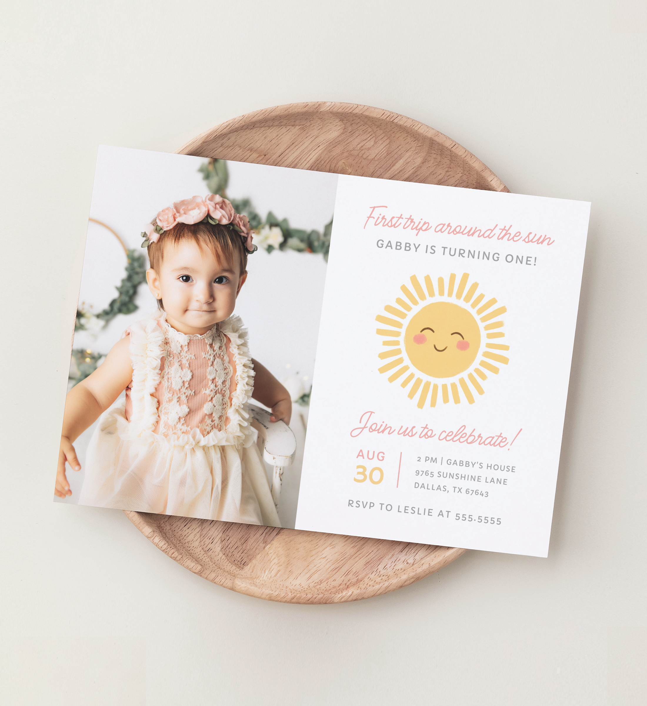 Birthday Invitation - Little Sunshine (Photo) - 9981 design preview
