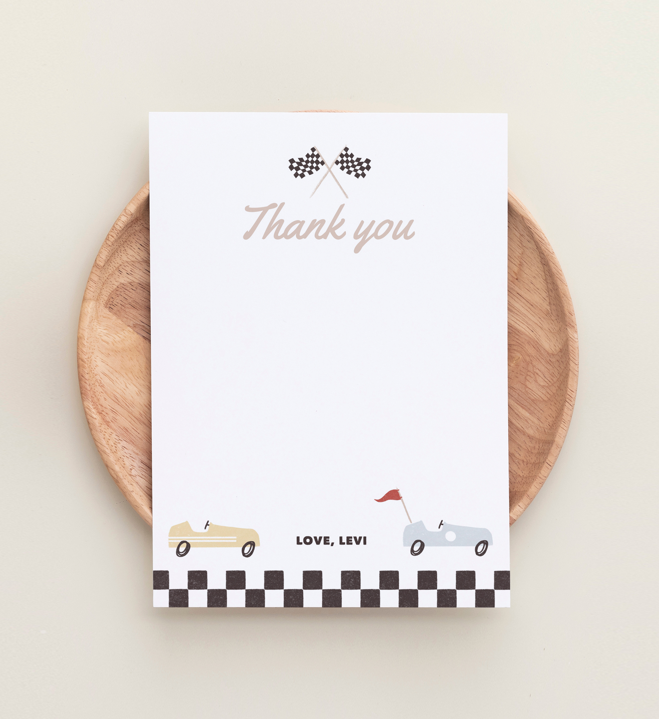Thank You Card - Race Cars - 9999 design preview