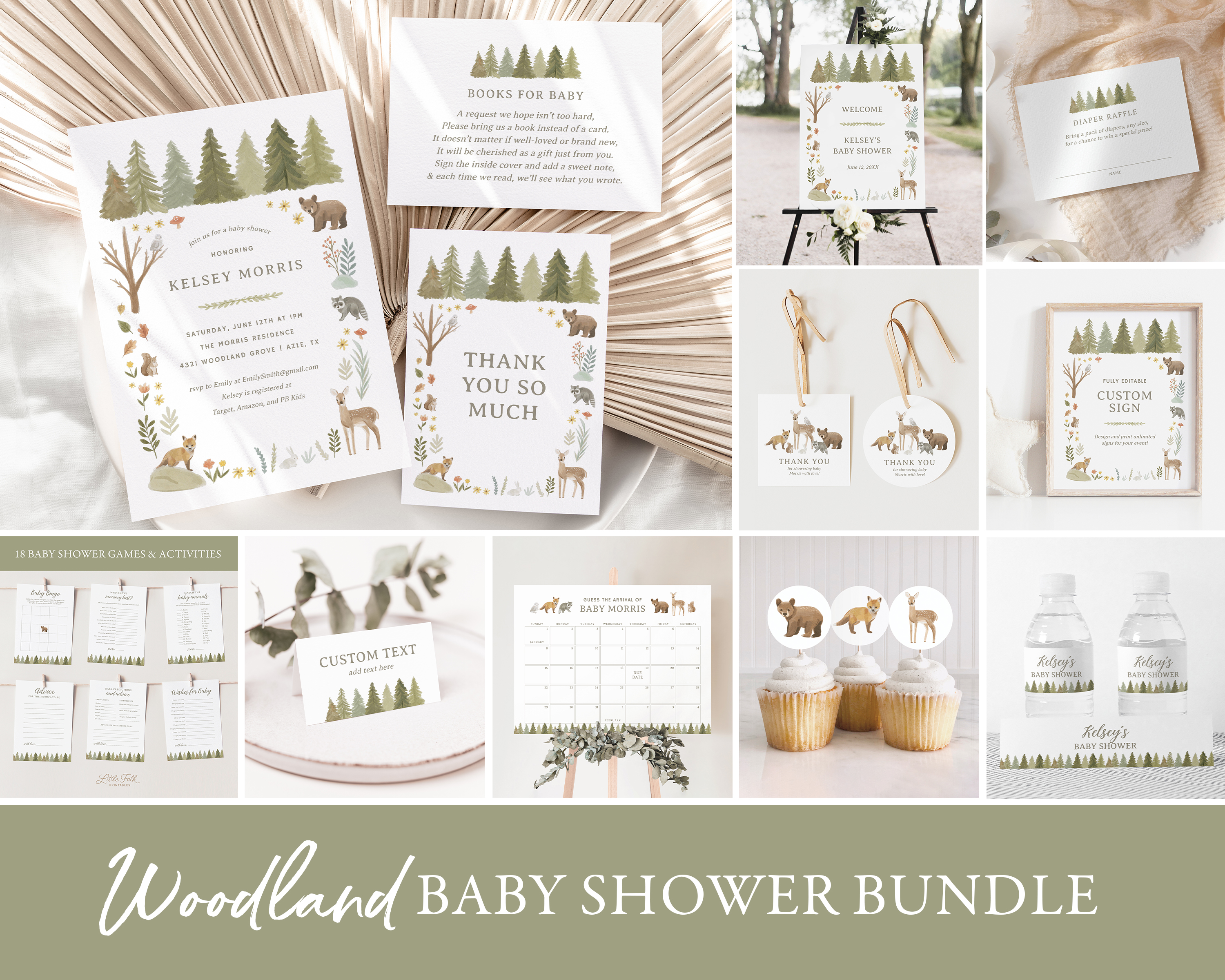 Baby Shower Bundle - Woodland Babies - 1019 design preview