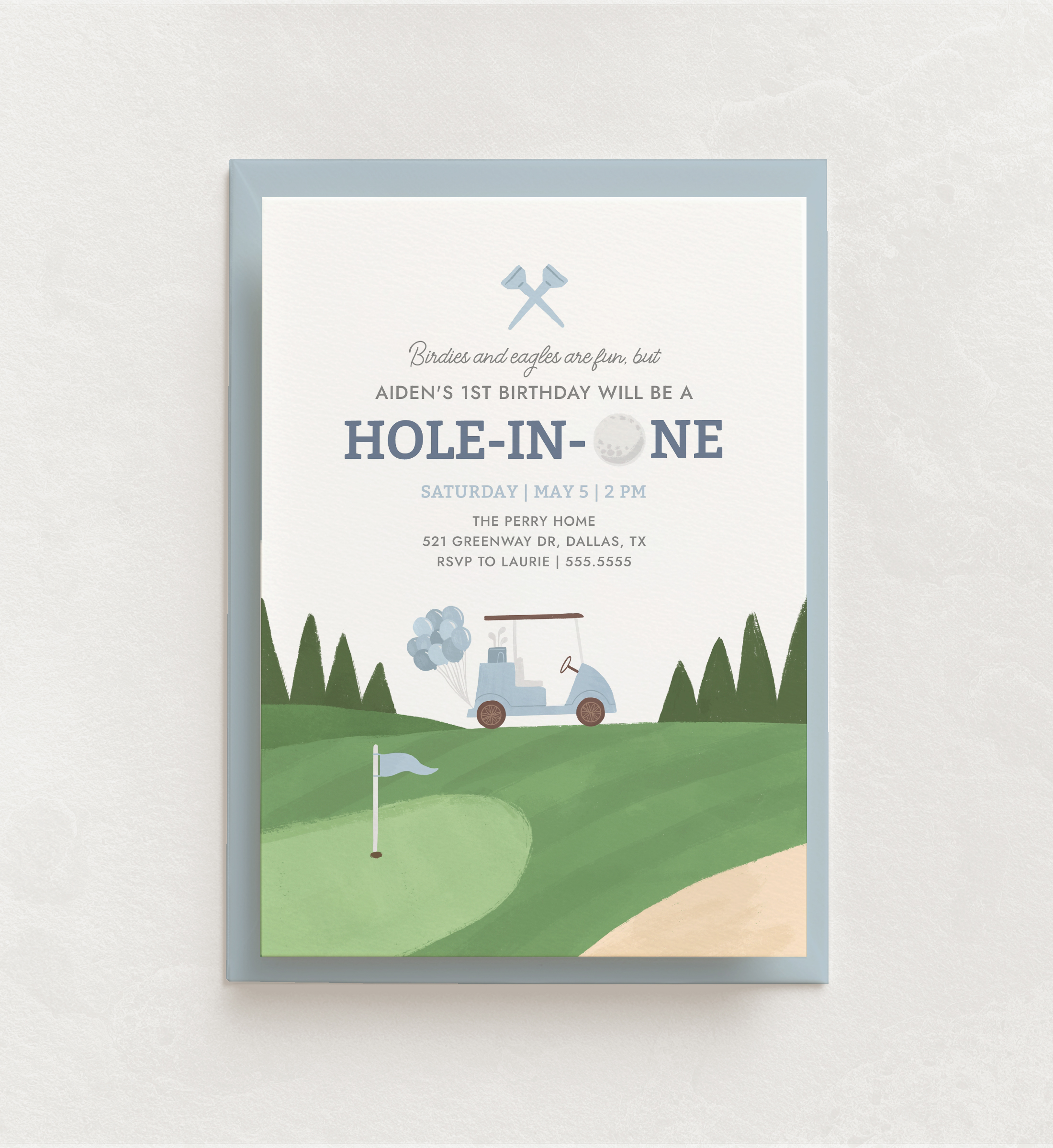 Birthday Invitation - Golf (Blue) - 9968 design preview