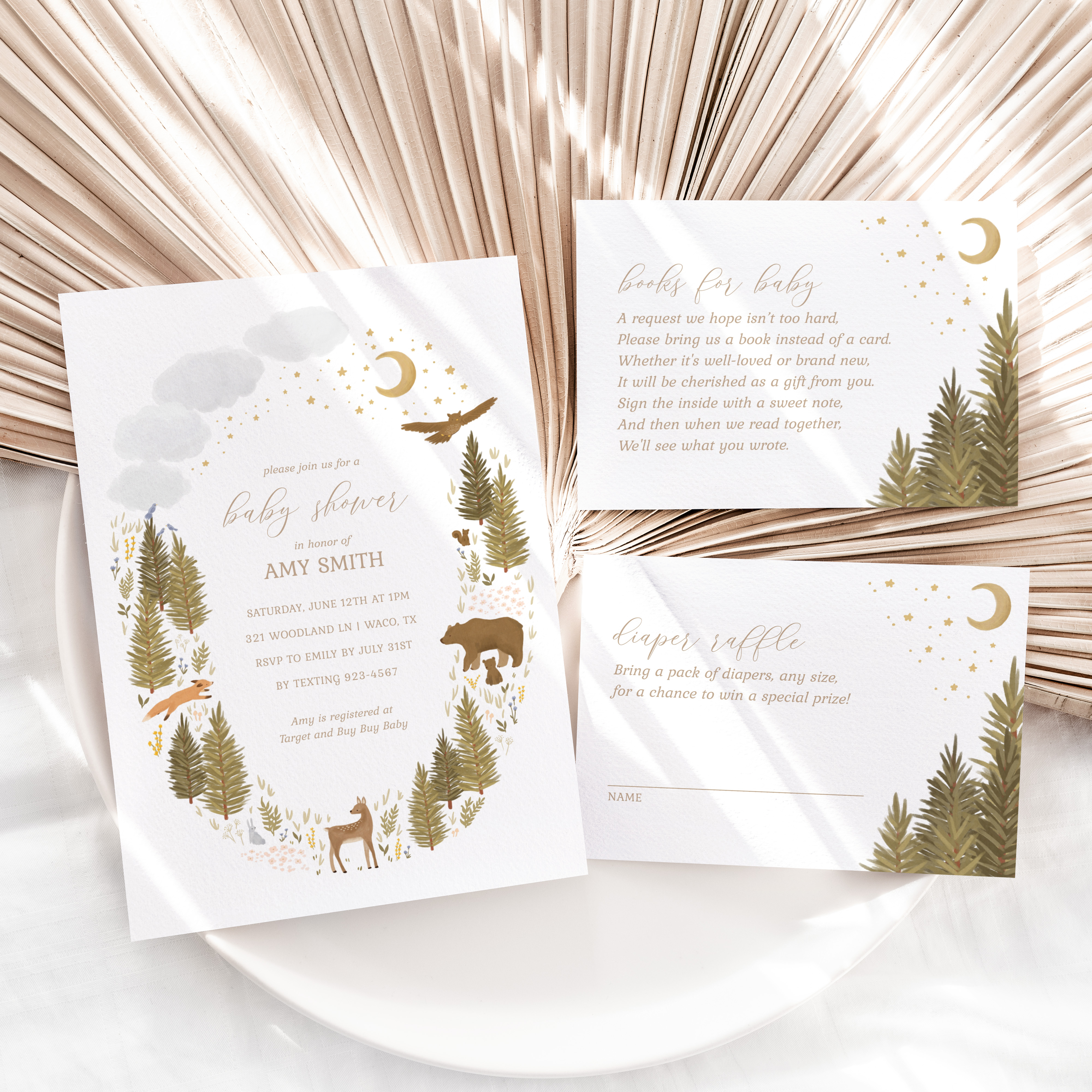 Baby Shower Invitation Set - Woodland - 1015 design preview