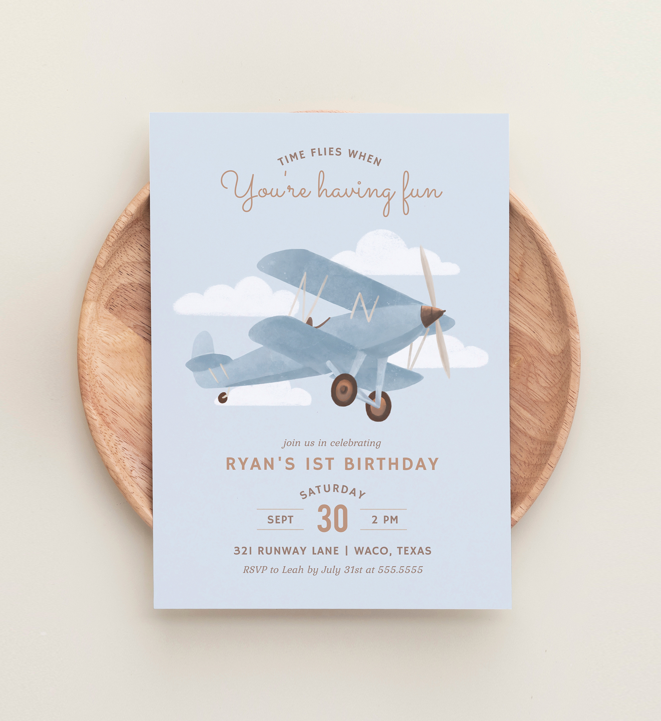 Birthday Invitation - Biplane - 9995 design preview