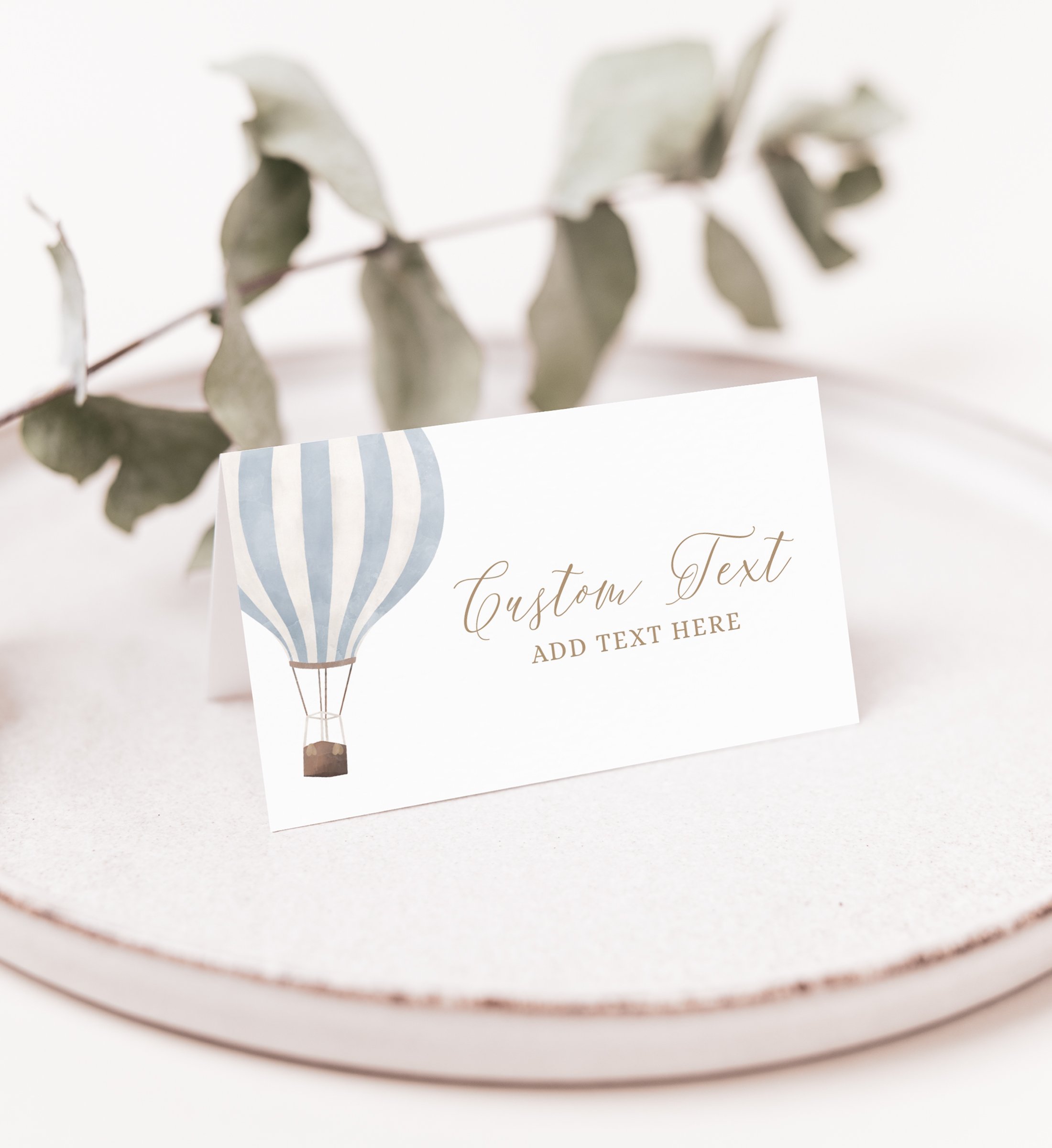 Tent Card - Blue Hot Air Balloon - 1016 design preview