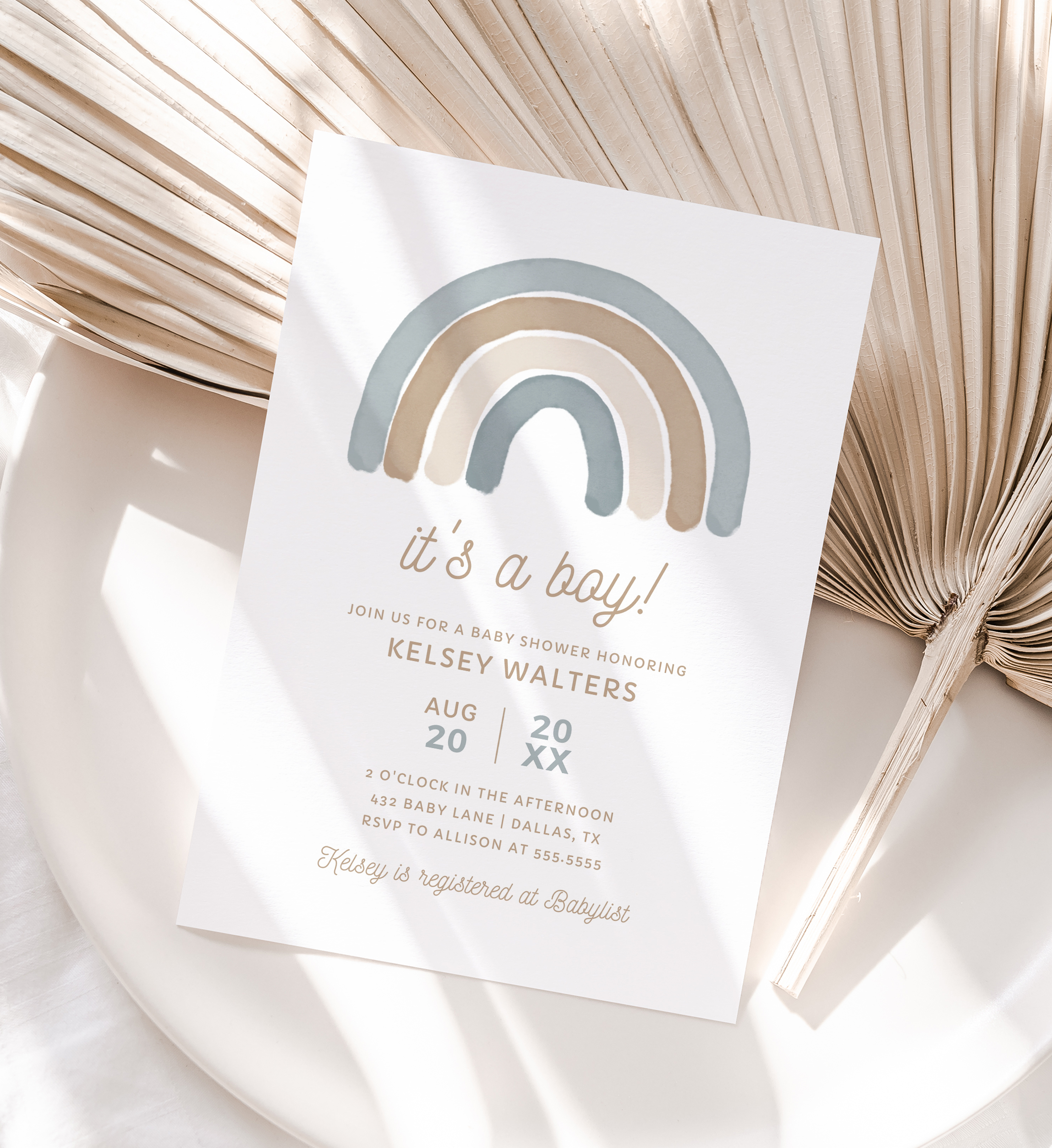 Baby Shower Invitation - Blue Rainbow - 1026 design preview