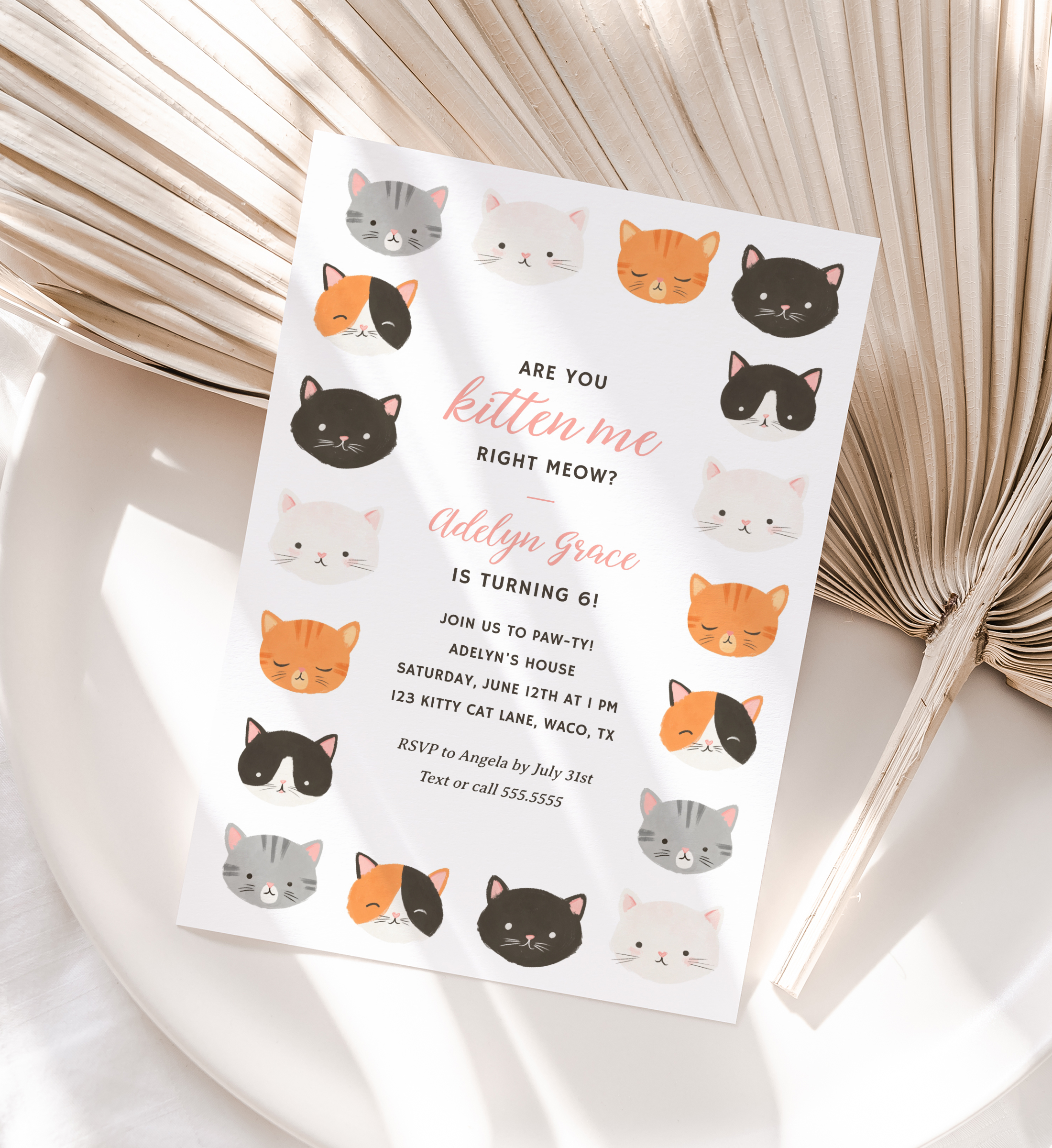 Birthday Invitation - Kittens - 9991 design preview