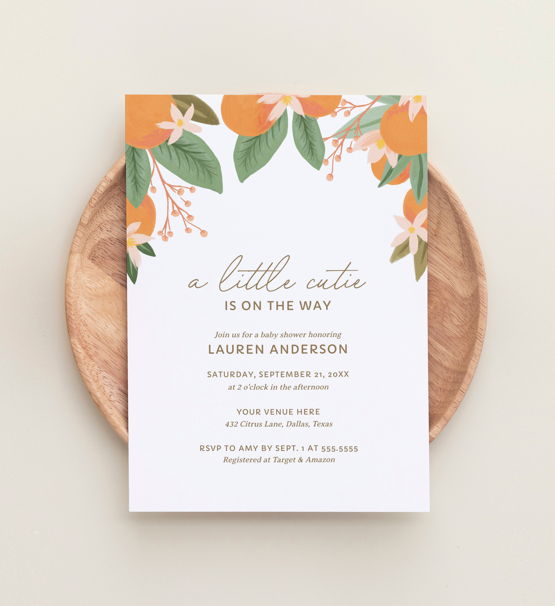 Baby Shower Invitation - A Little Cutie - 1032 design preview