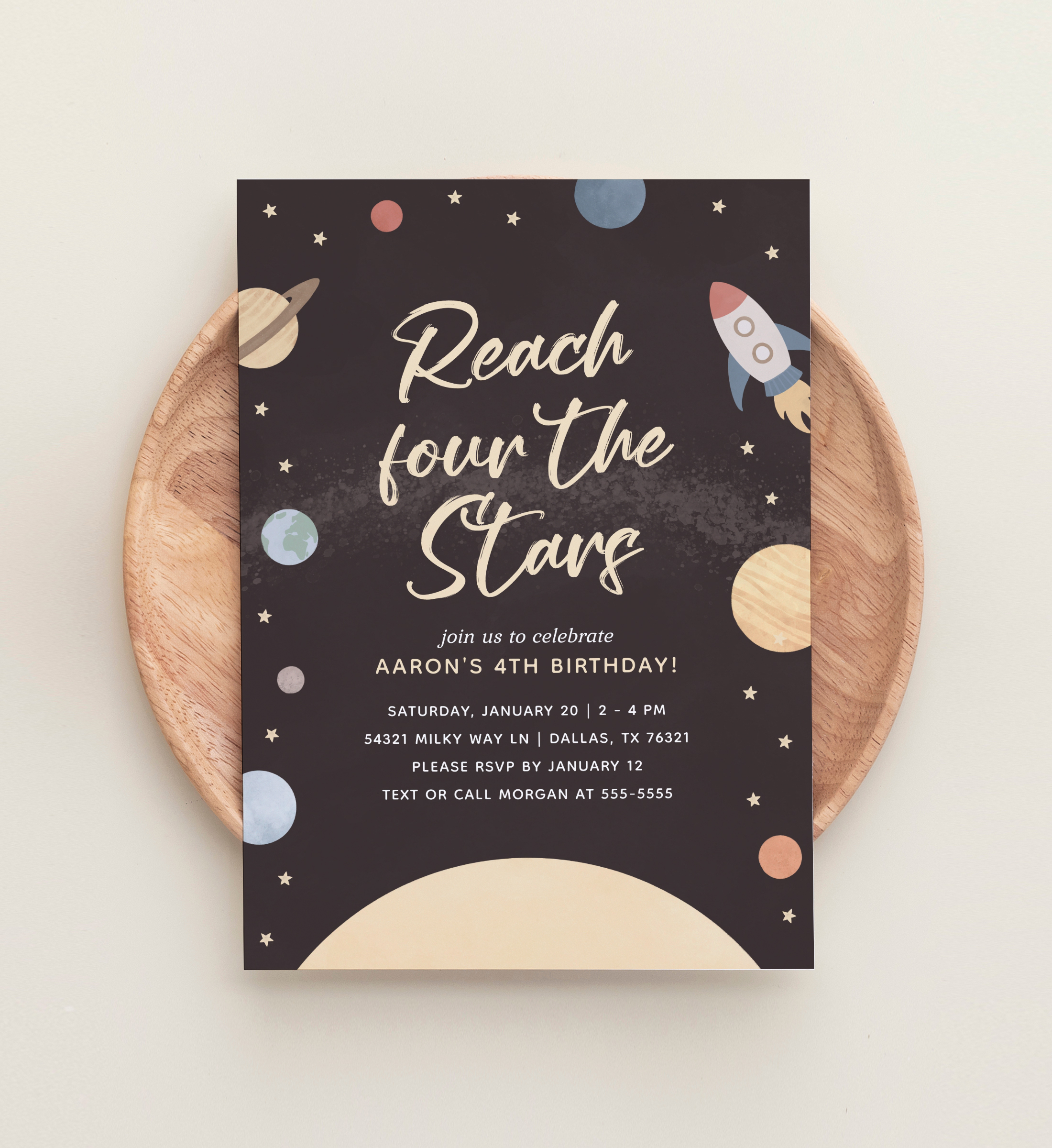 Birthday Invitation - Reach Four the Stars - 9990 design preview