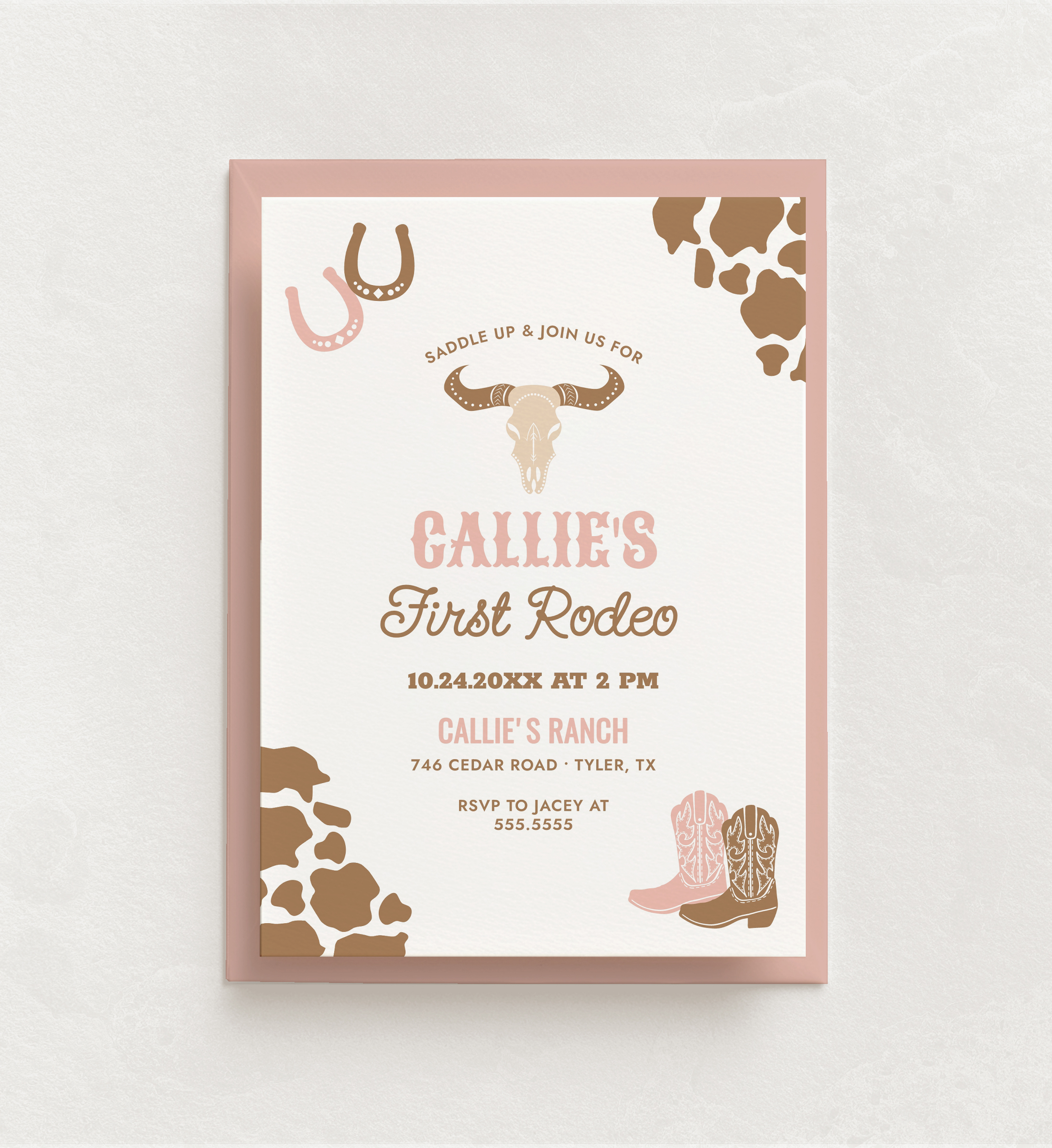 Birthday Invitation - First Rodeo (Pink) - 9970 design preview