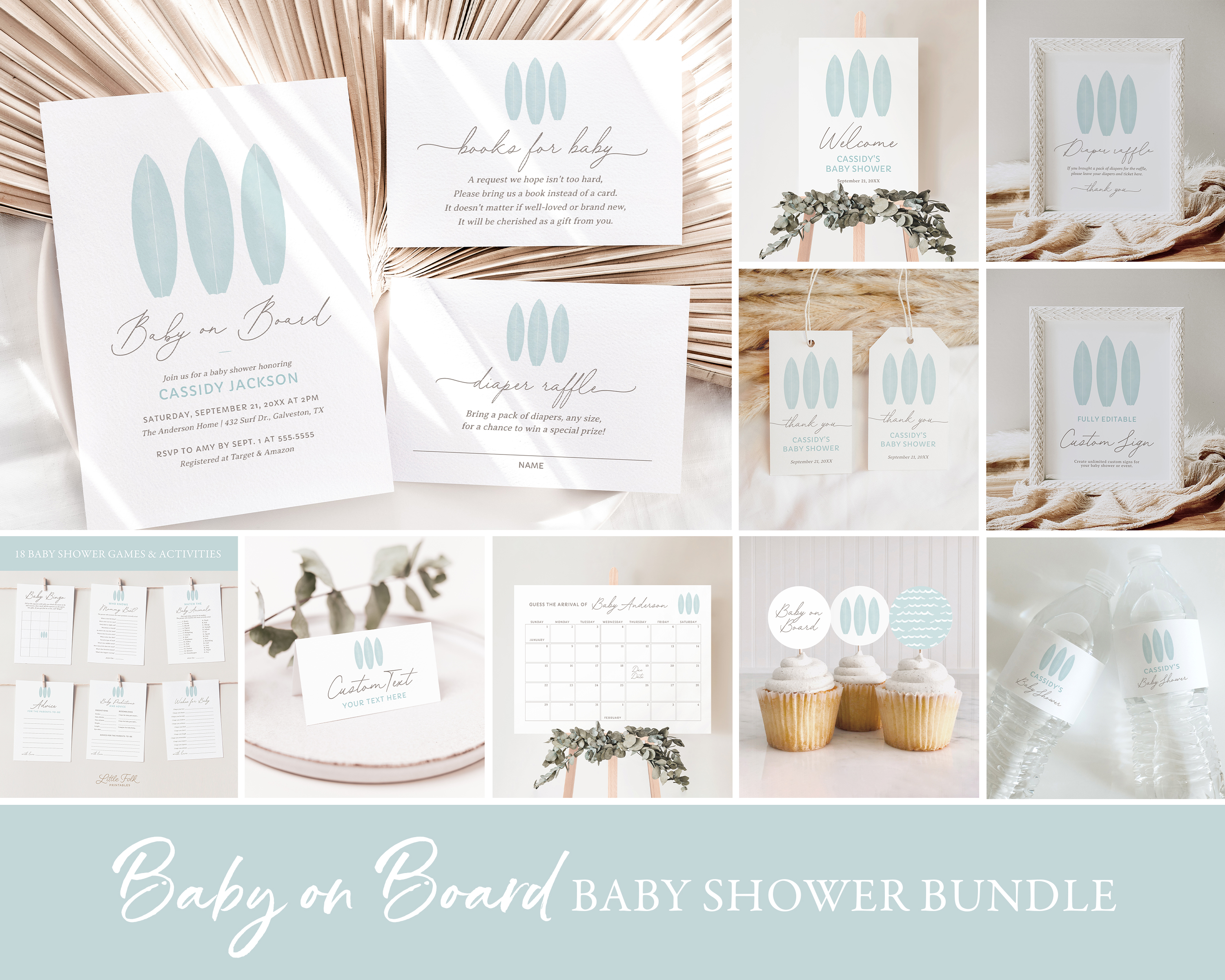 Baby Shower Bundle - Baby on Board - 1039 design preview