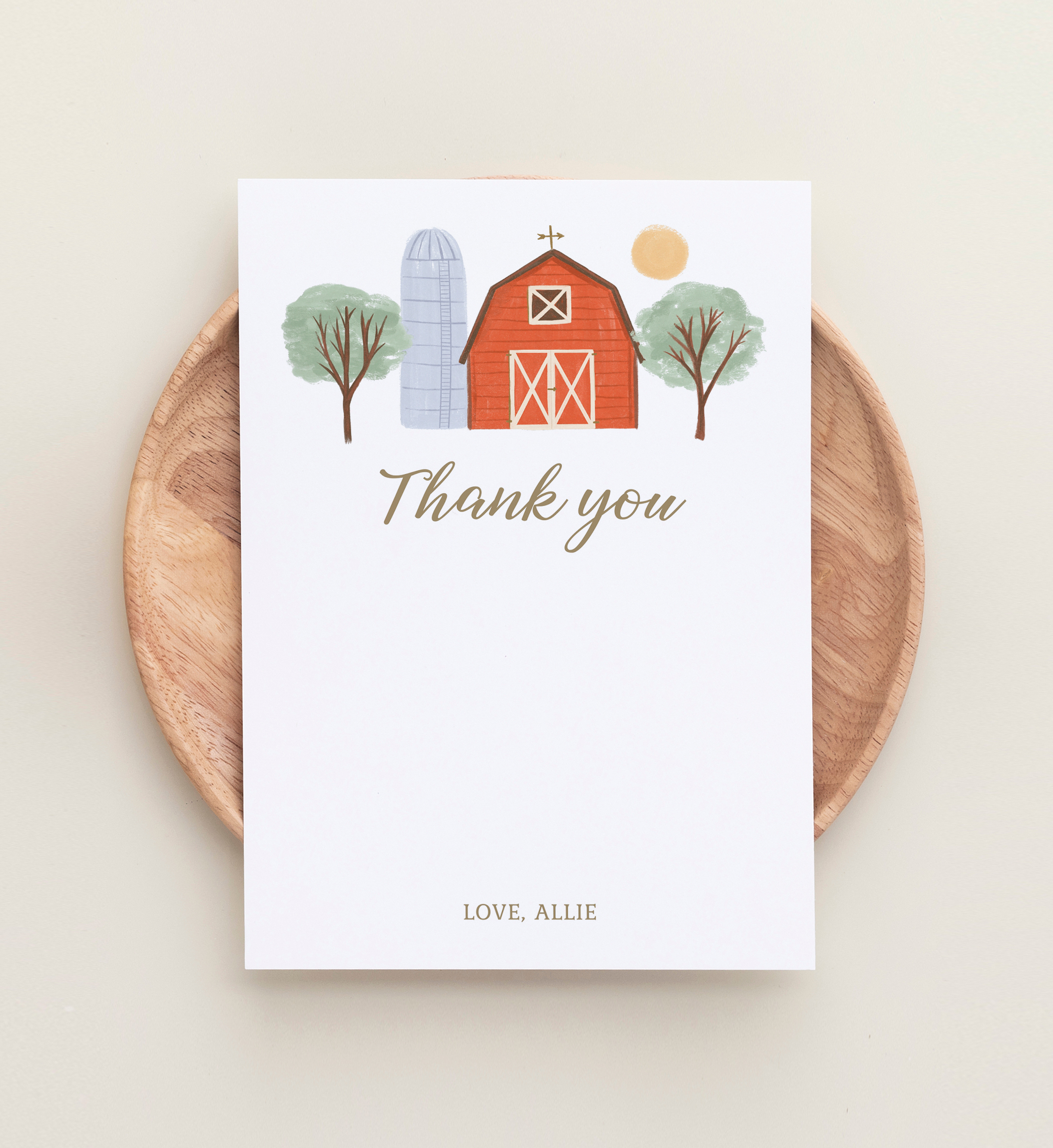 Thank You Card - On the Farm - 9997 design preview