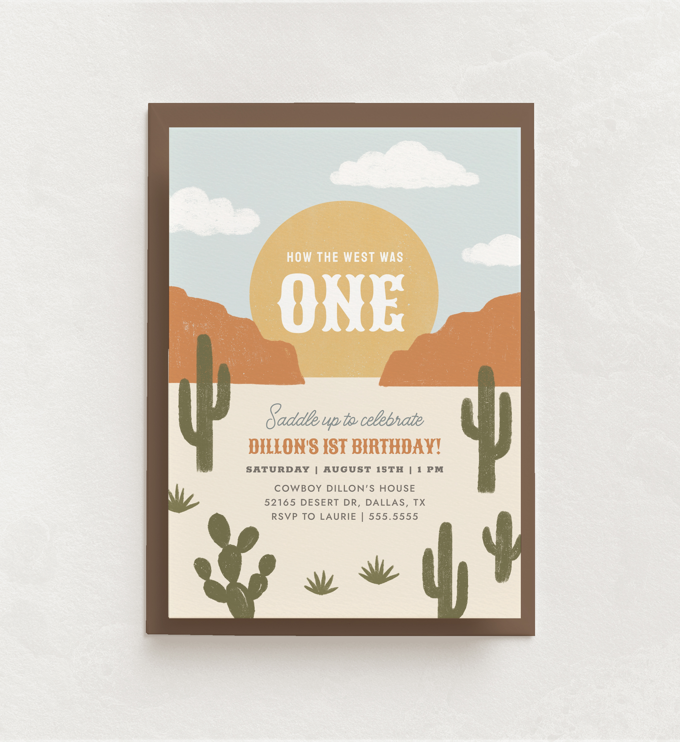 Birthday Invitation - How the West Was One - 9971 design preview