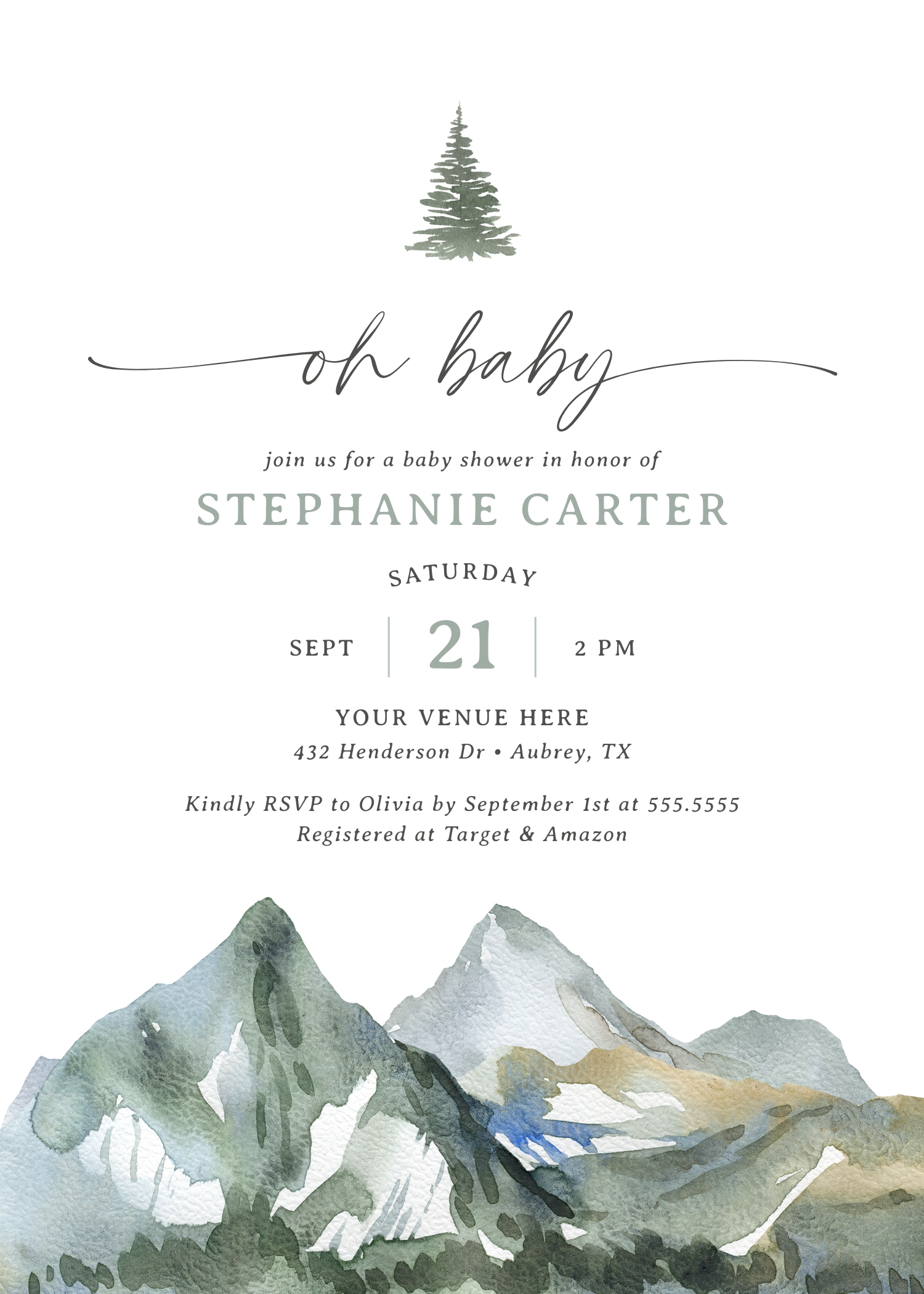 Baby Shower Invitation - Oh Baby - 1054 design preview