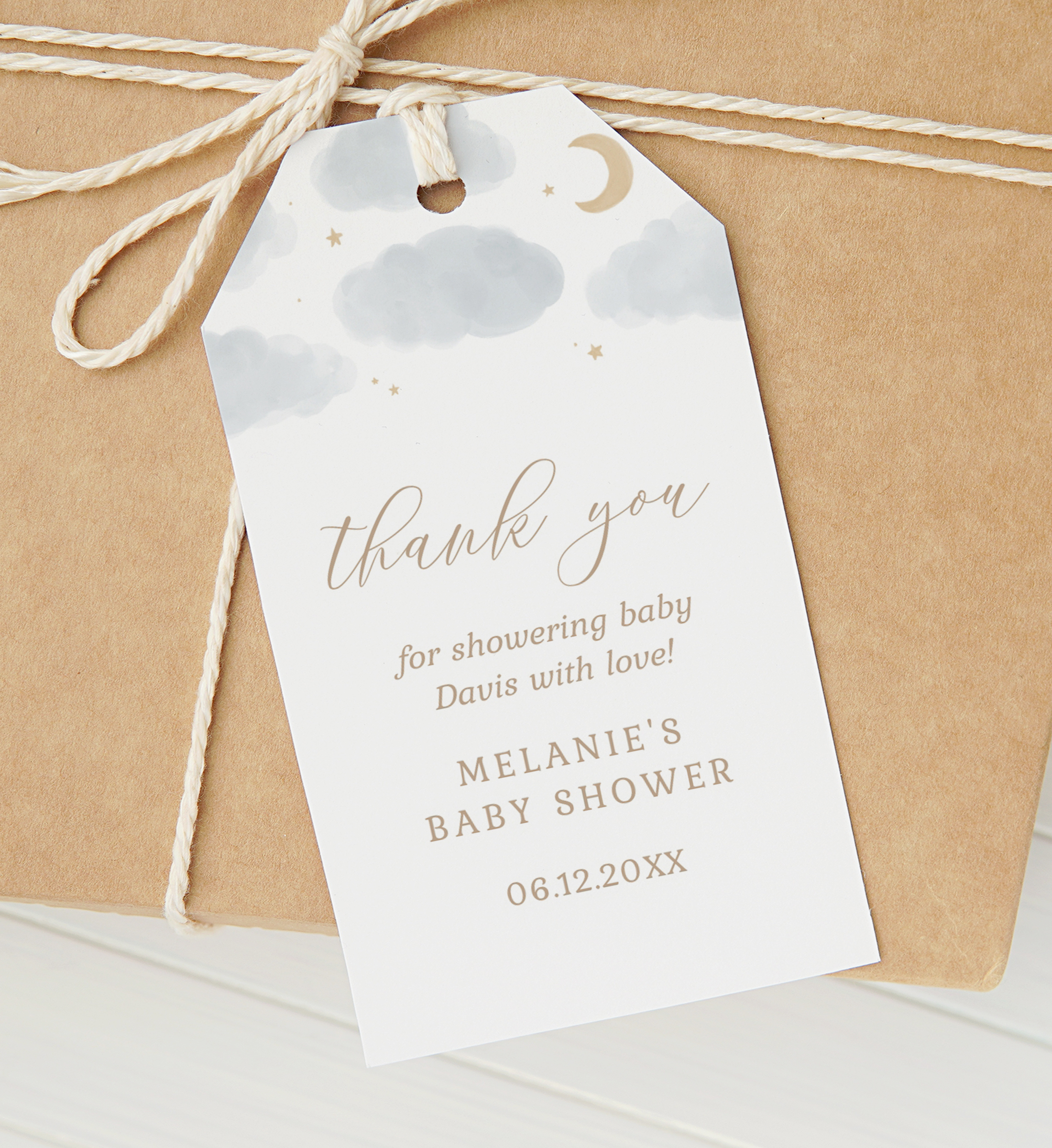 Favor Tag - Clouds and Stars - 1006 design preview