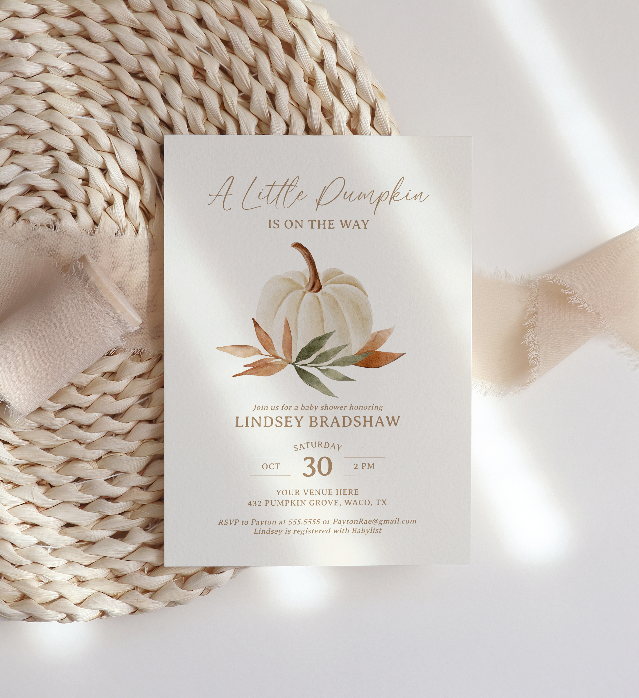 Baby Shower Invitation - Little Pumpkin - 1049 design preview
