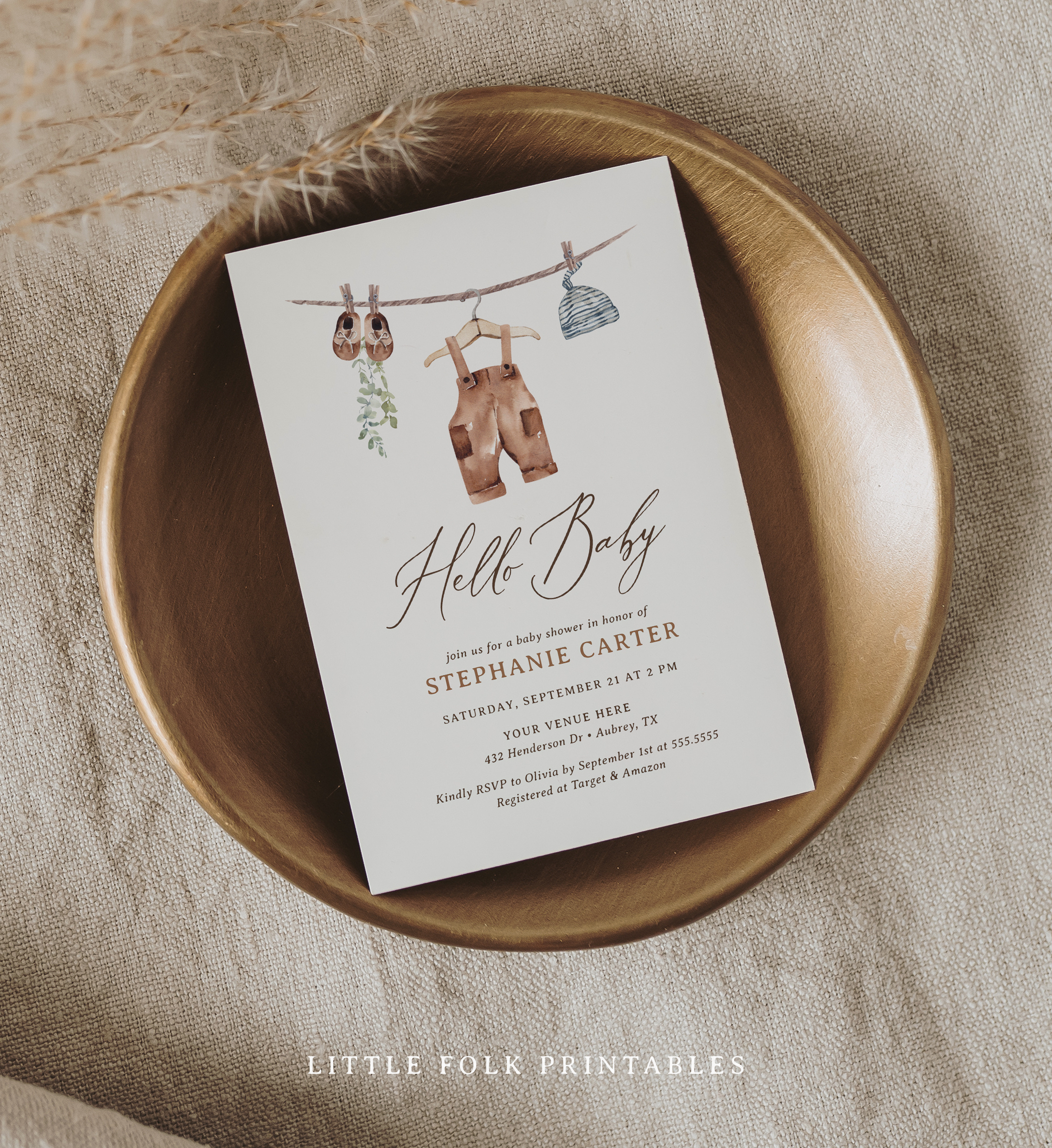 Baby Shower Invitation - Baby Clothes (Boy) - 1062 design preview