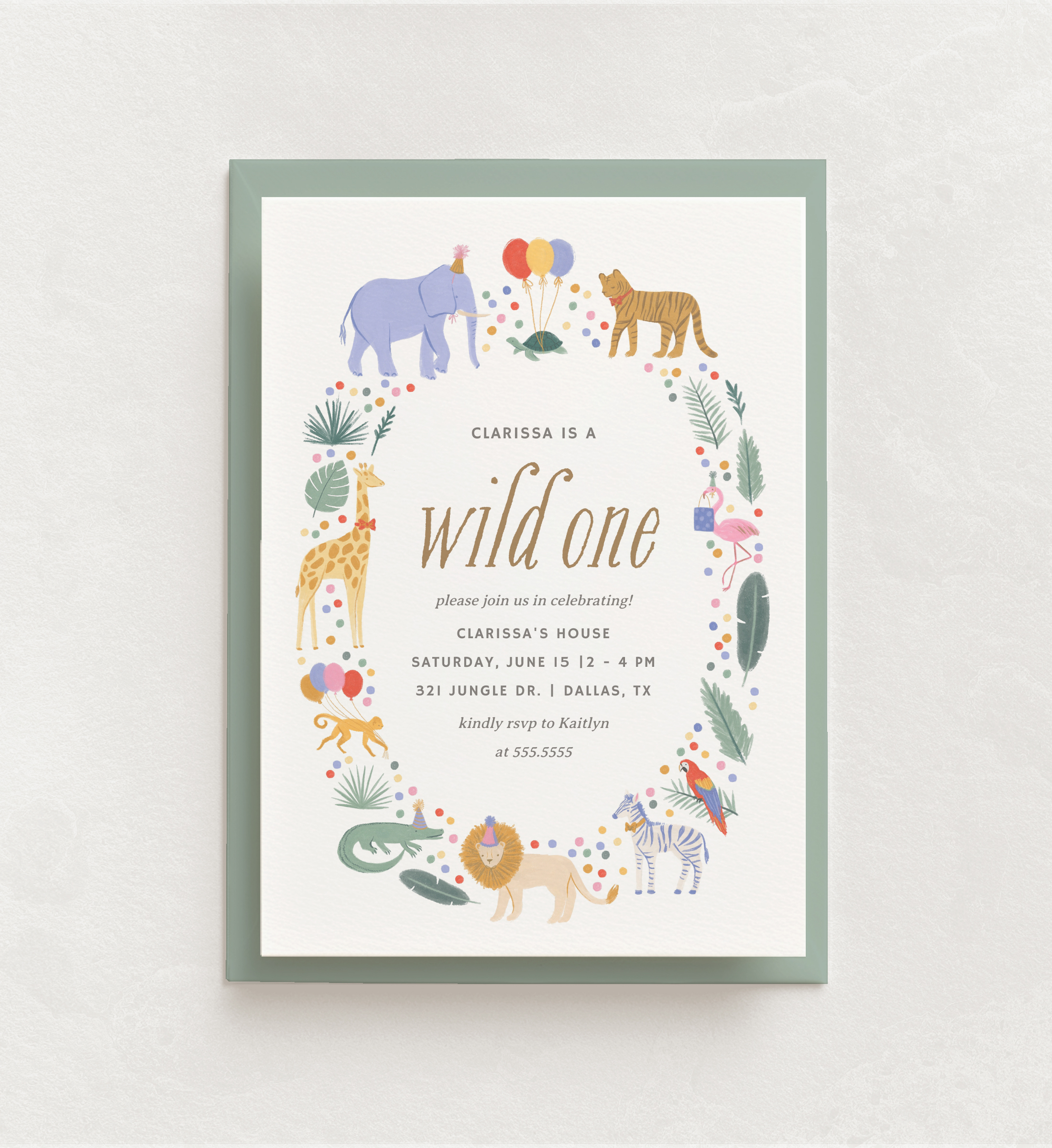 Invitation (Wild One) v2 - Jungle Party - 9989 design preview
