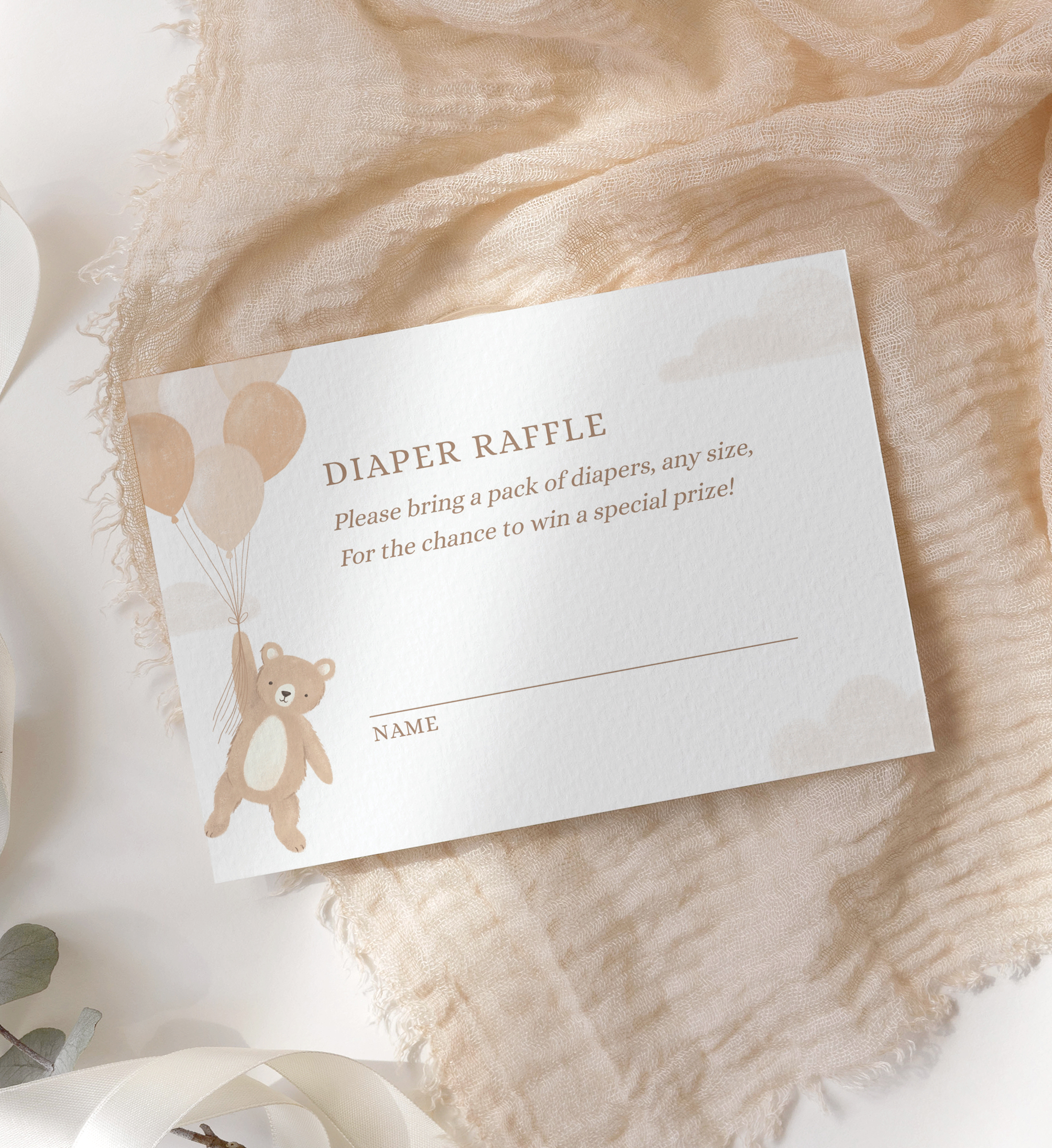 Diaper Raffle Ticket - We Can Bearly Wait - 1007 design preview