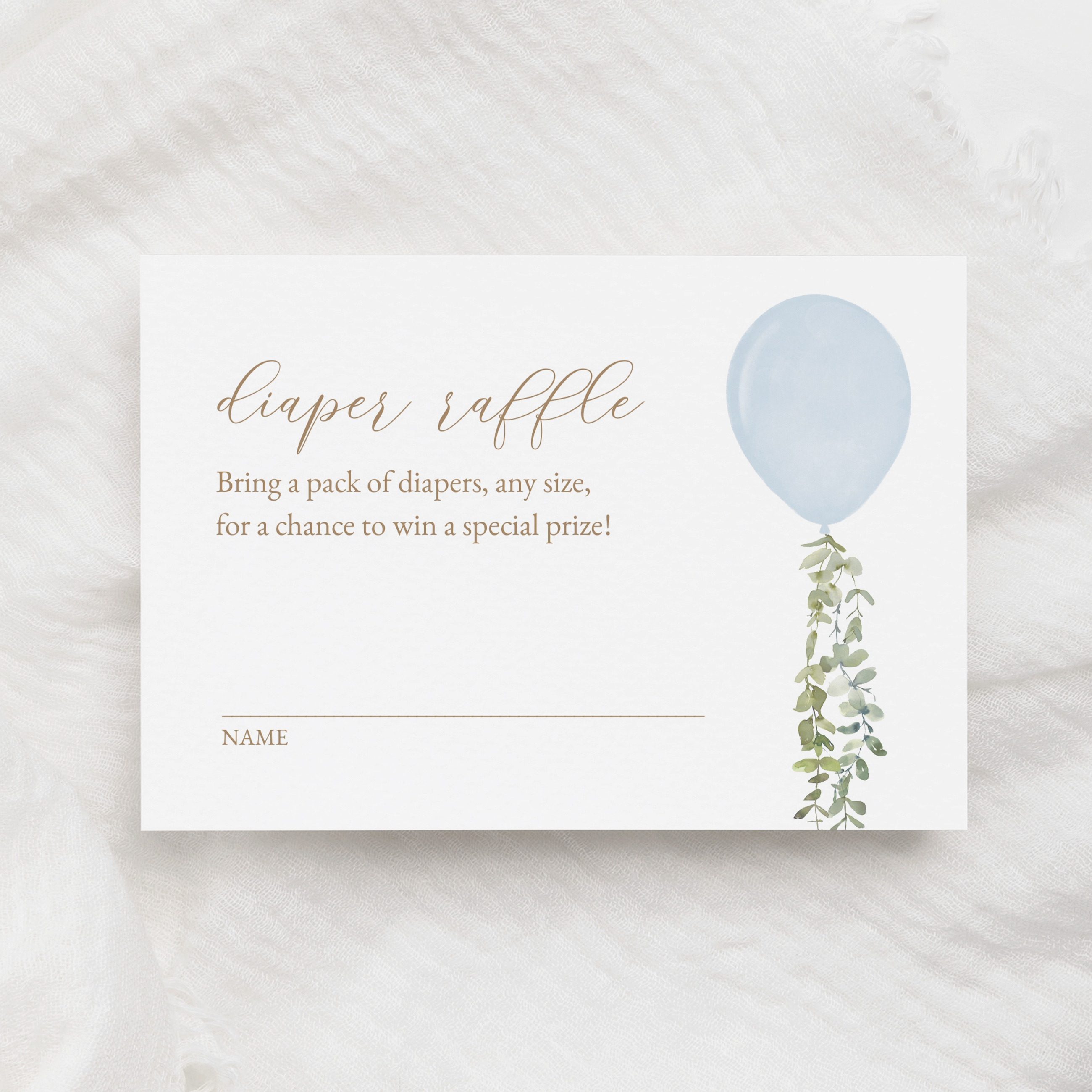 Diaper Raffle Ticket - Blue Balloon - 1005 design preview