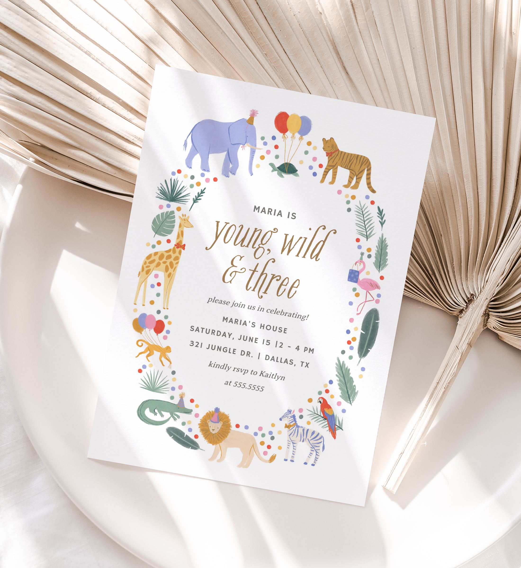 Birthday Invitation - Jungle Party (Three) - 9989 design preview