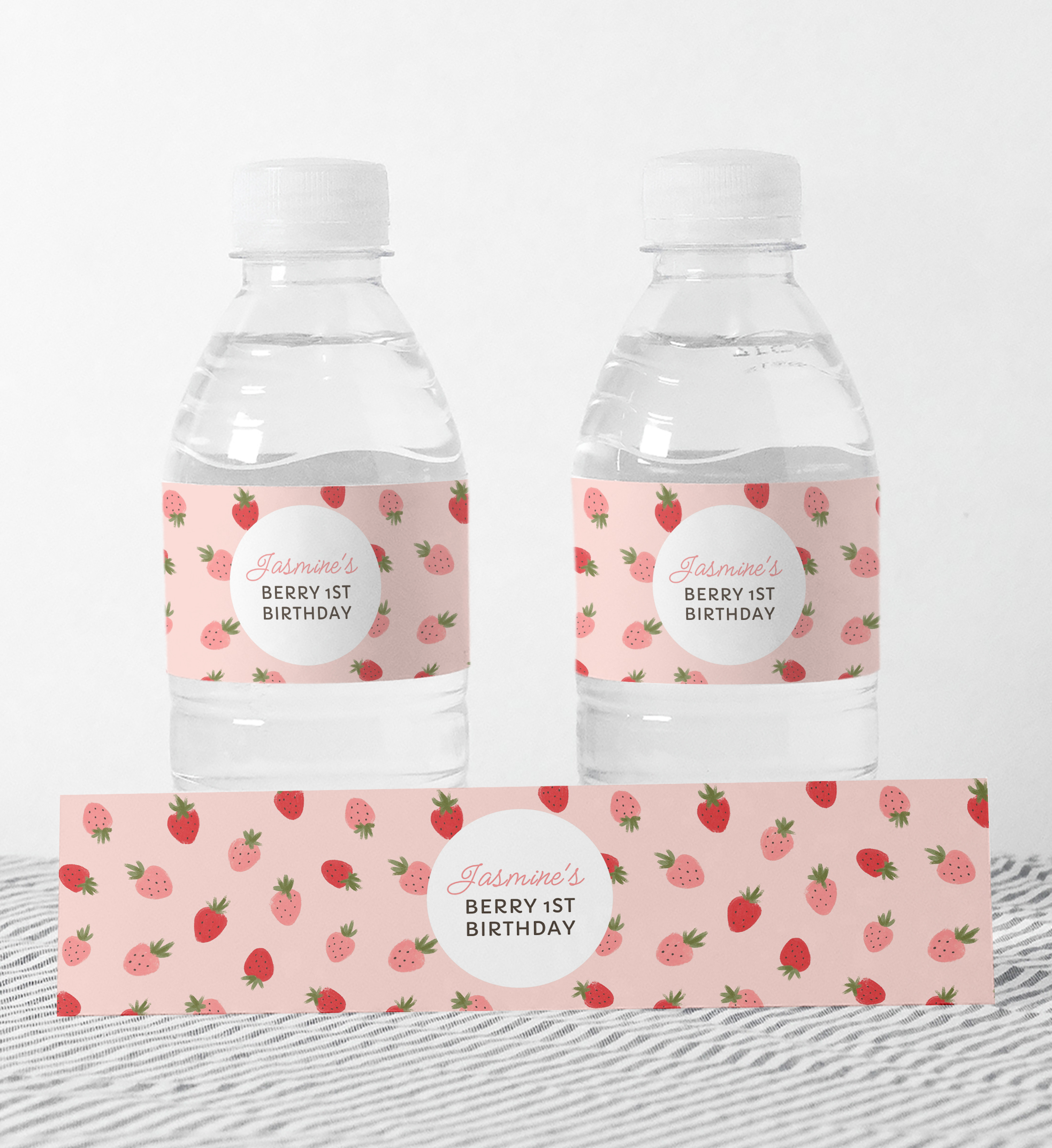 Water Bottle Label - Strawberries - 9980 design preview