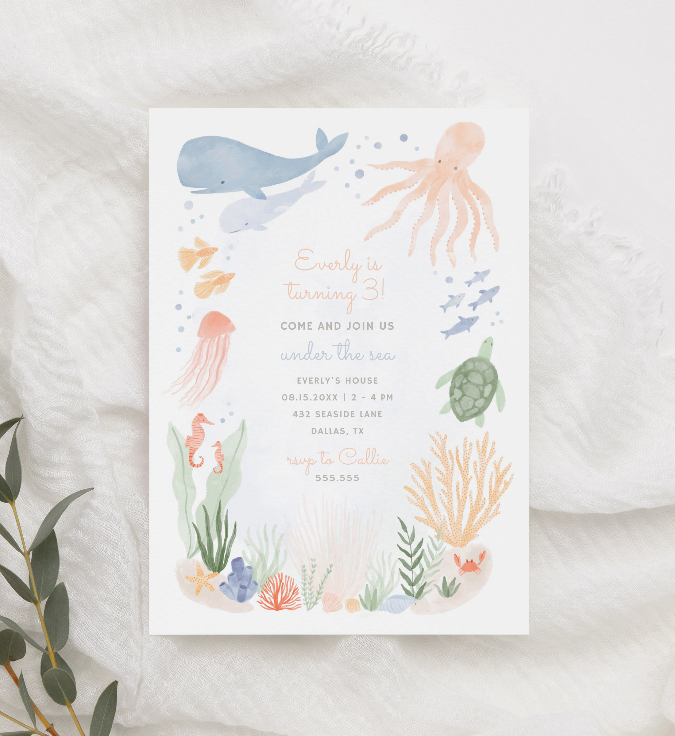 Birthday Invitation - Under the Sea - 9996 design preview