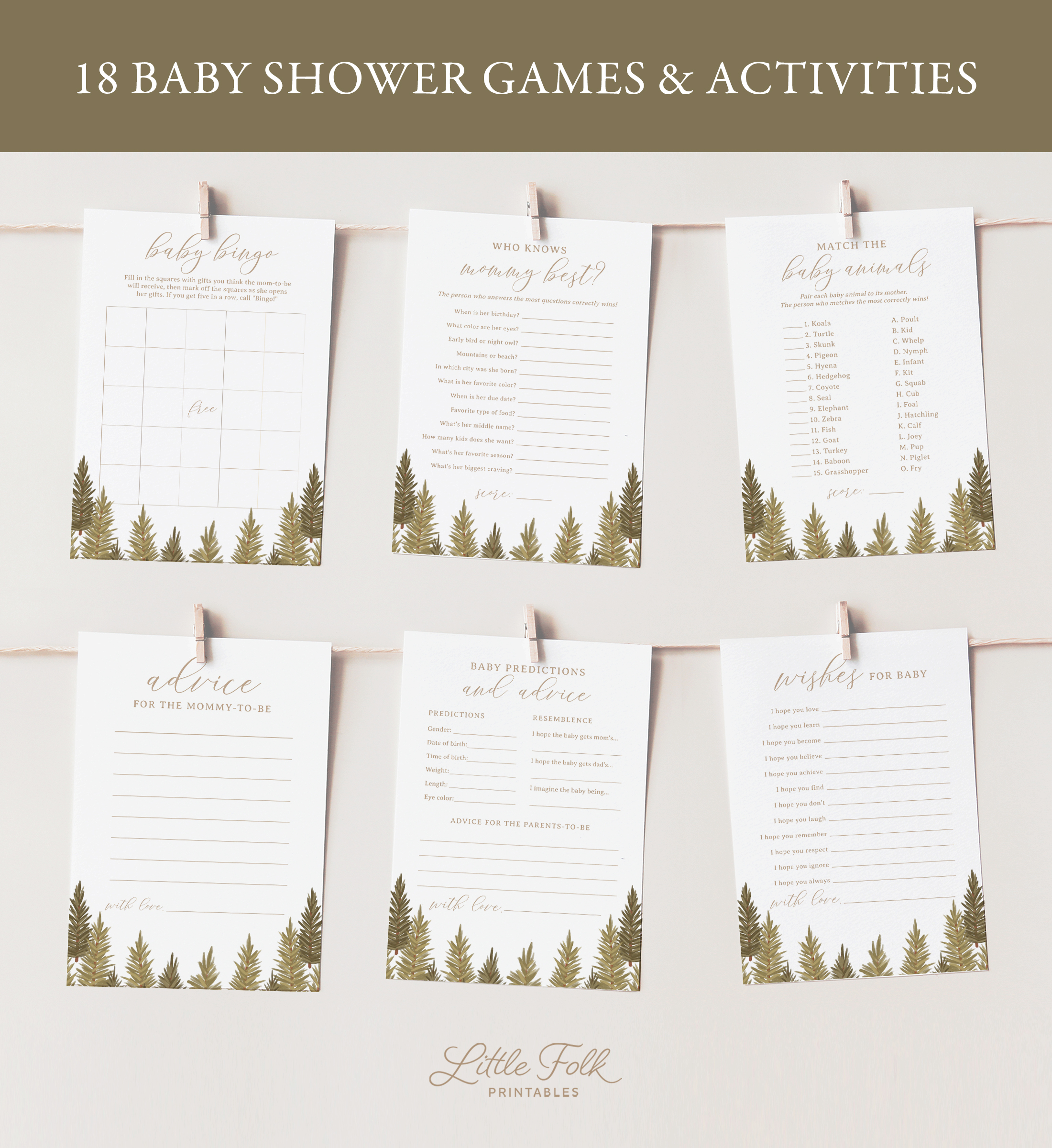 Baby Shower Games - Woodland - 1015 design preview