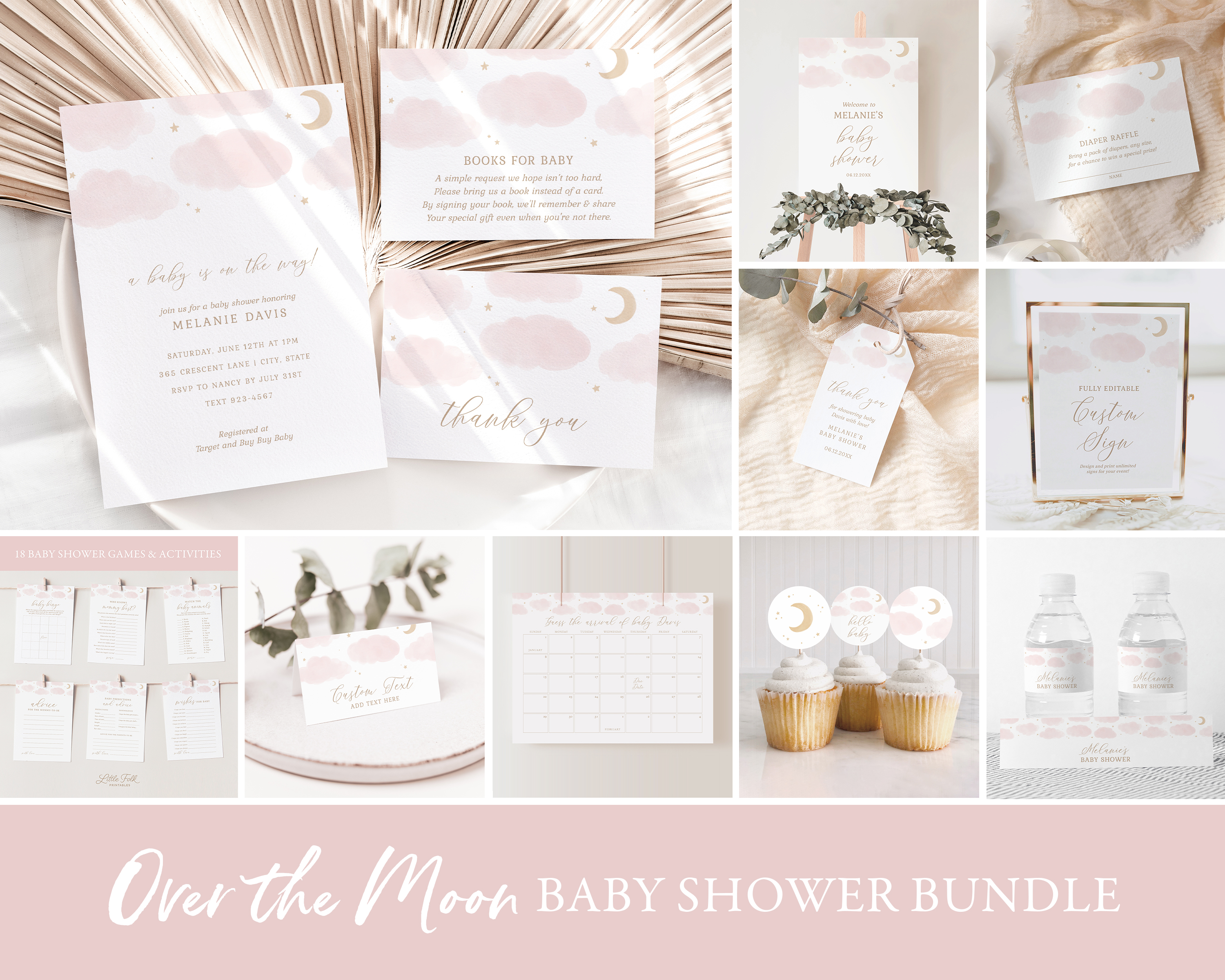 Baby Shower Bundle - Clouds and Stars - 1020 design preview