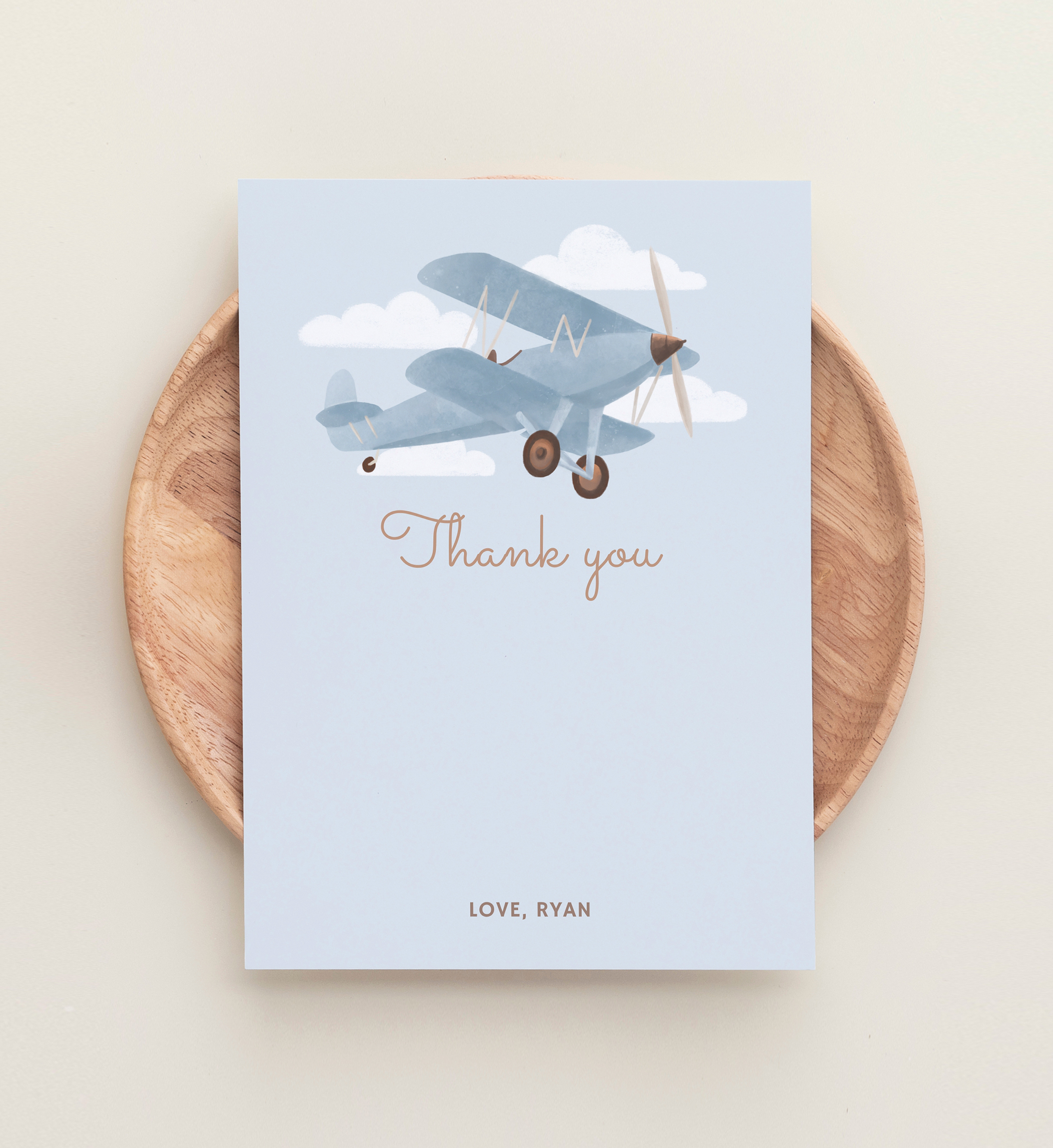 Thank You Card - Biplane - 9995 design preview