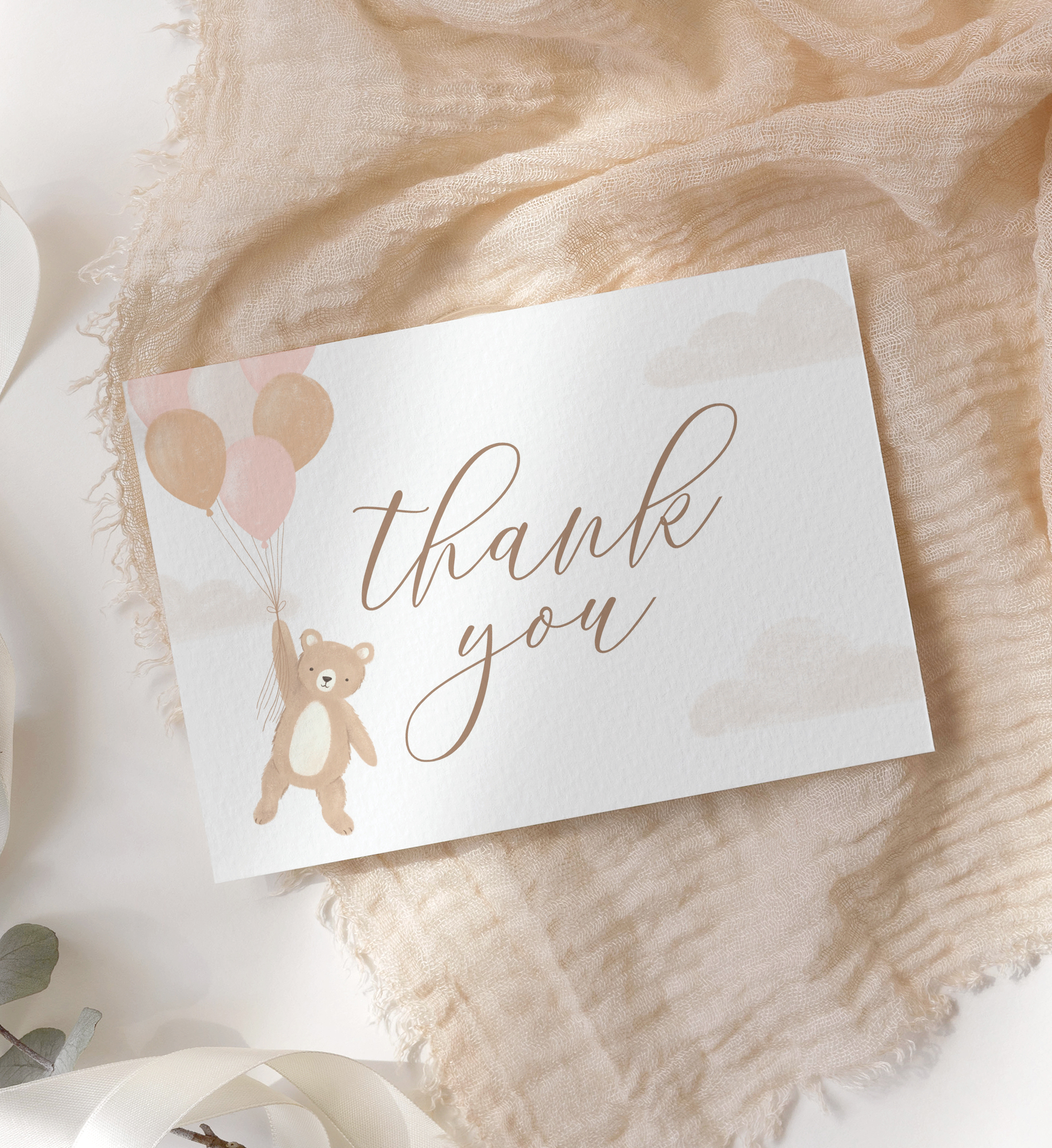 Folded Thank You Card - We Can Bearly Wait - 1009 design preview