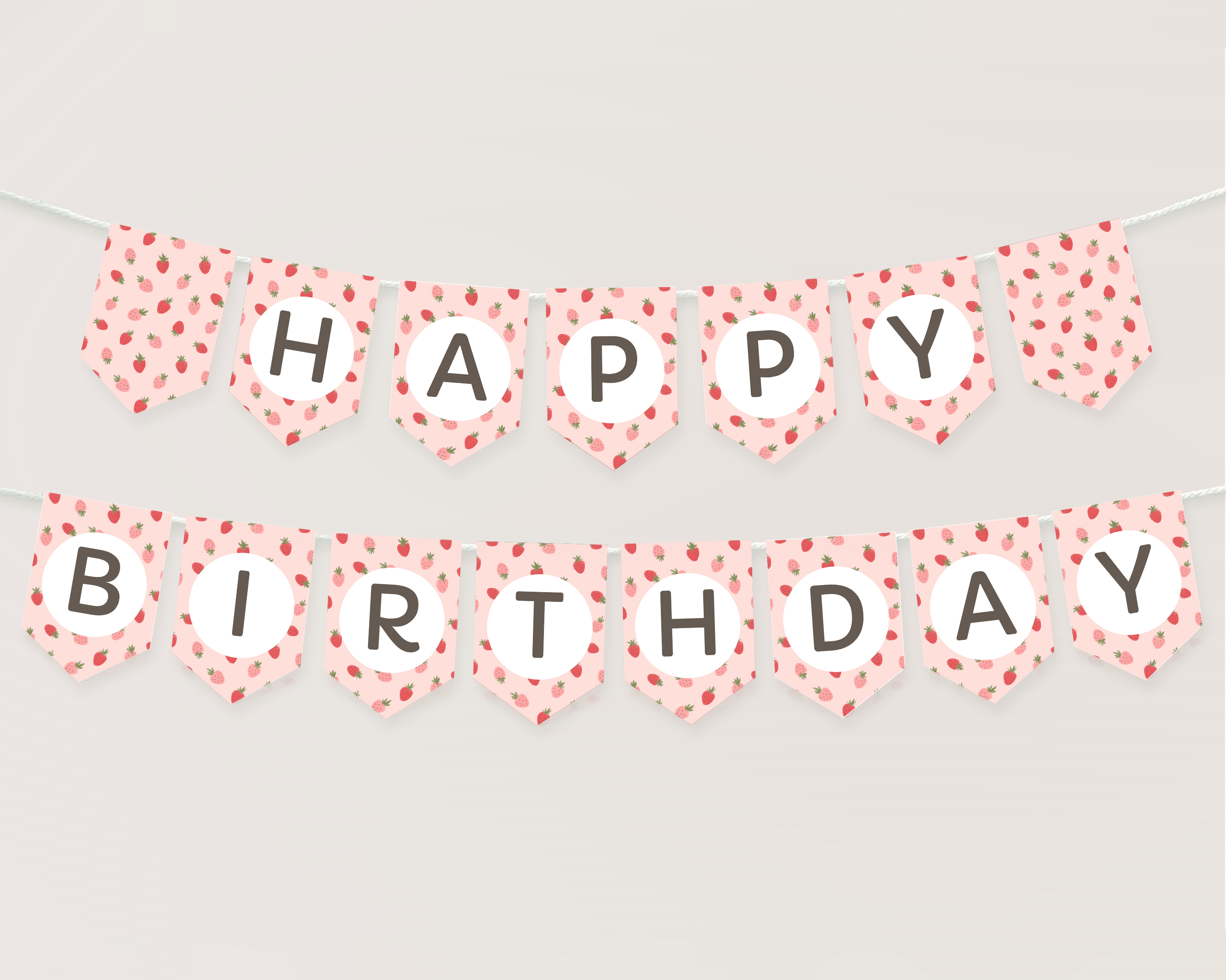 Pennant Banner - Strawberries - 9980 design preview