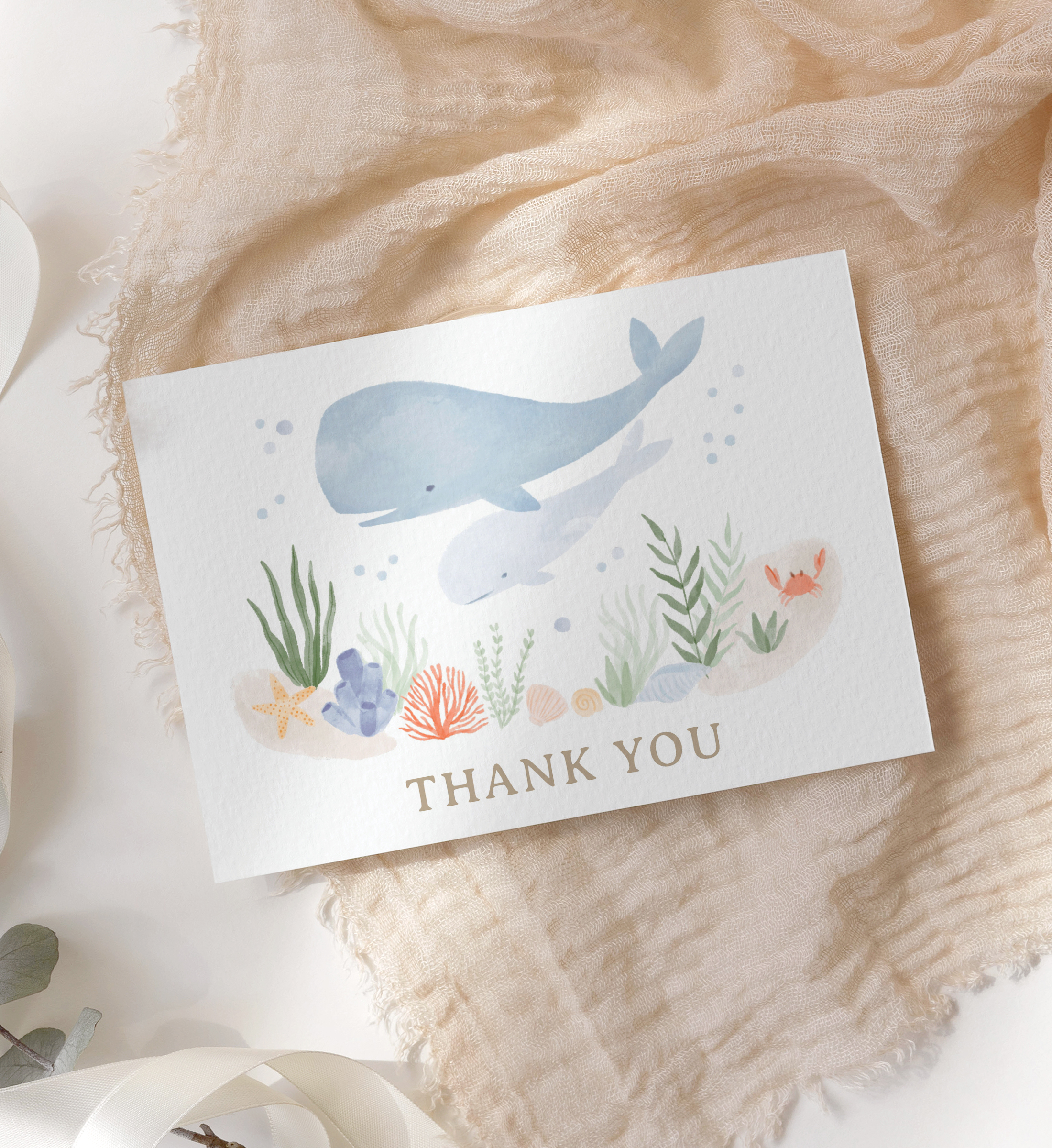 Folded Thank You Card - Under the Sea - 1002 design preview