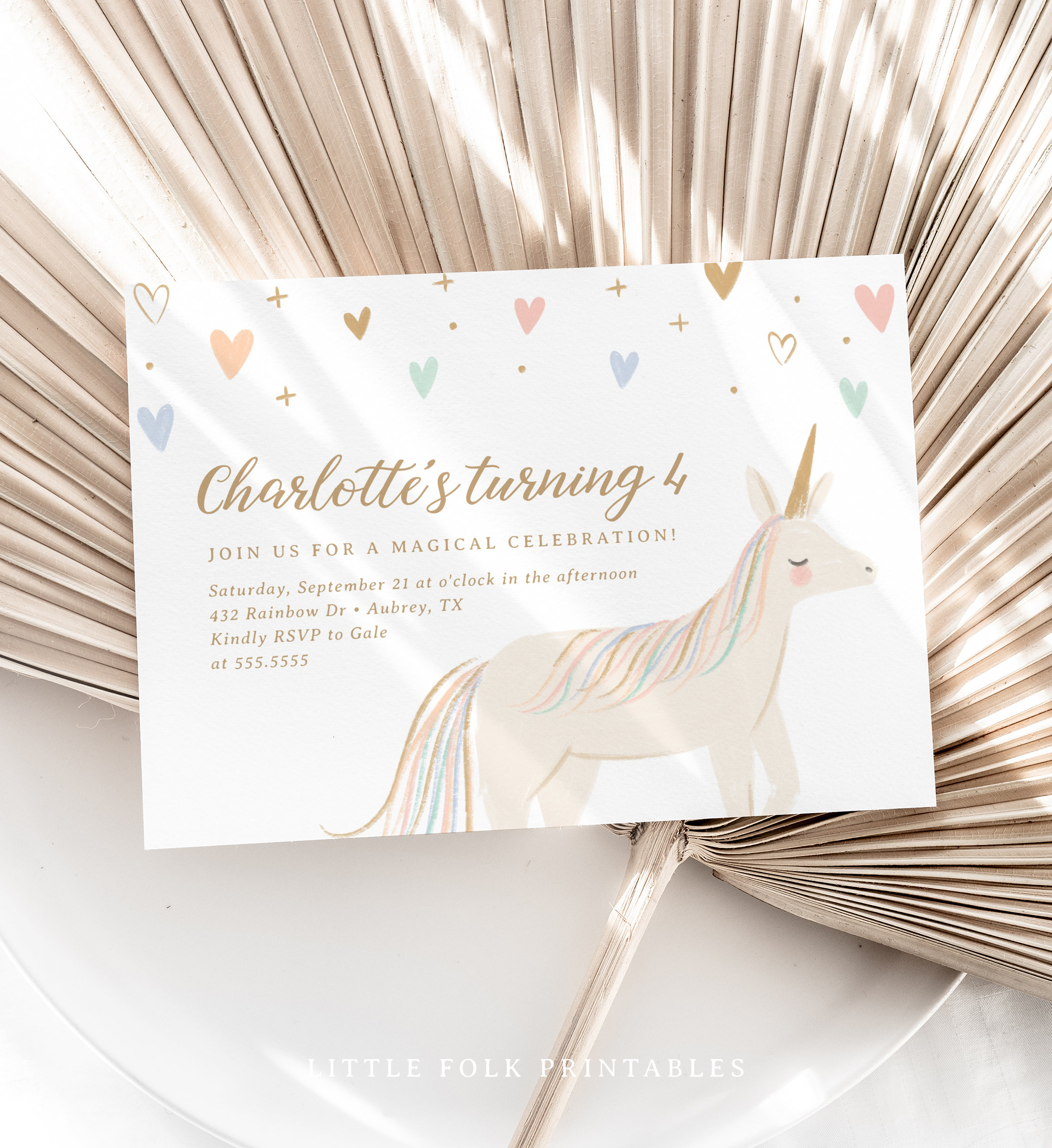 Birthday Invitation - Unicorn (Horizontal) - 9965 design preview