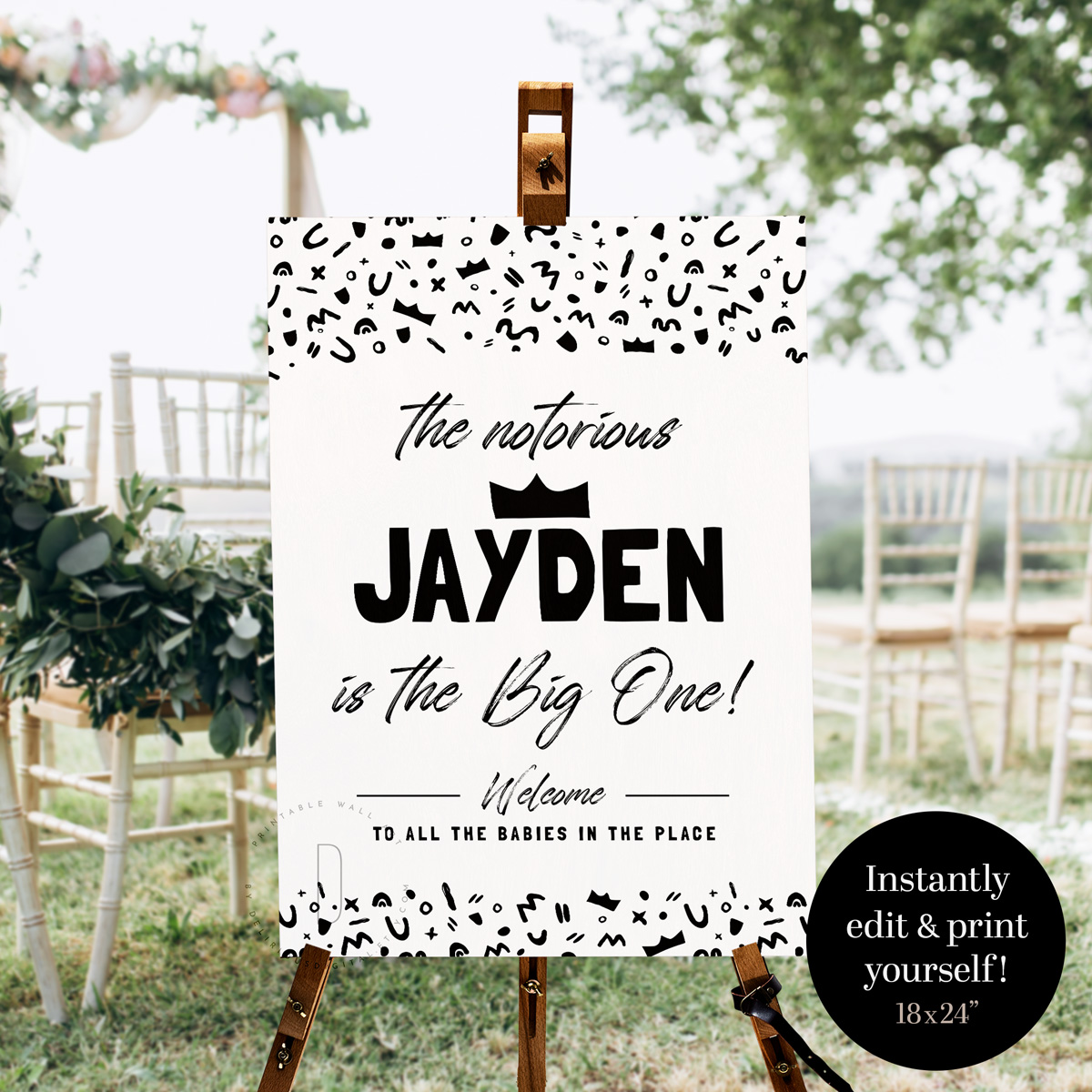 The Big One welcome sign | 18x24" design preview