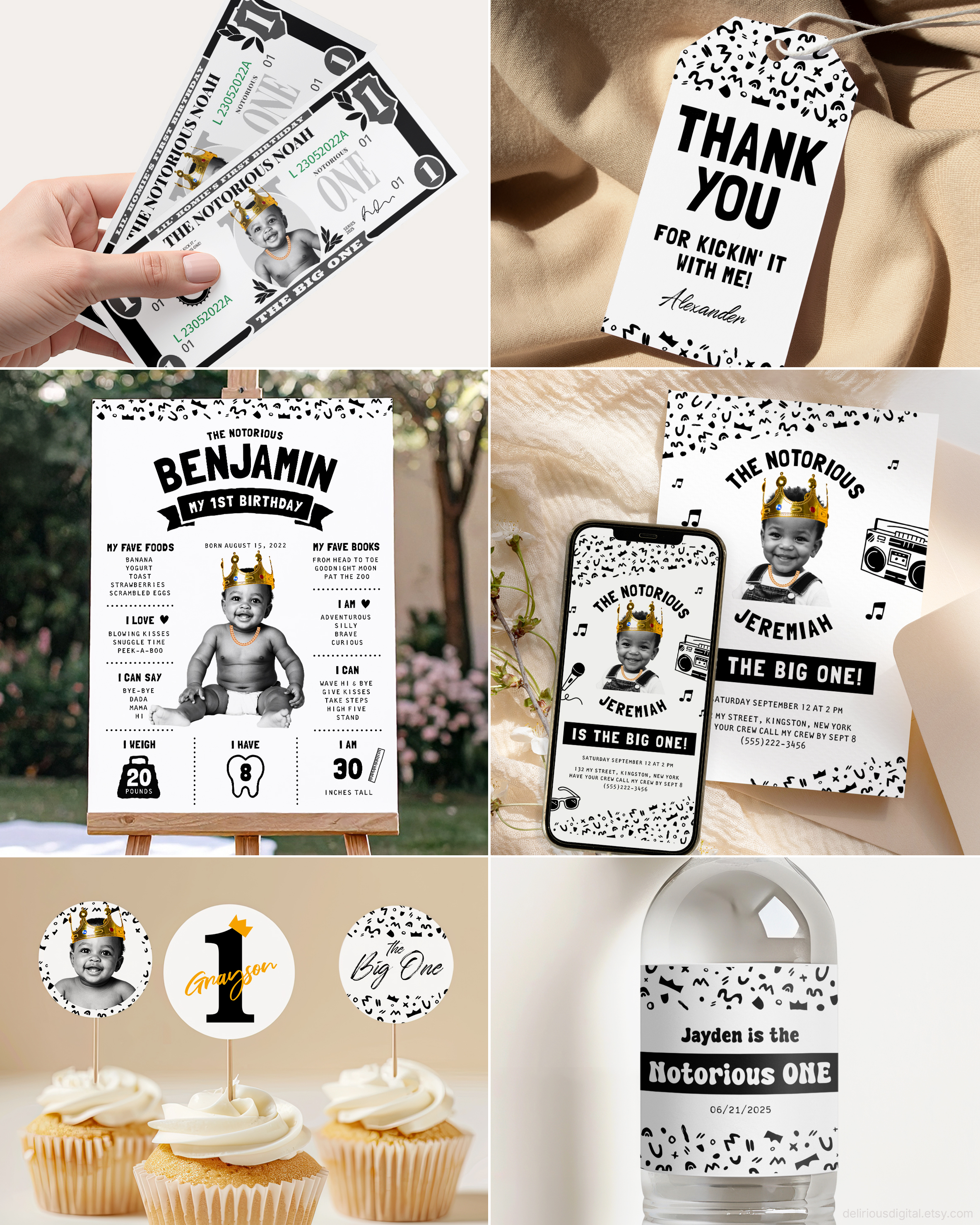 The Big One birthday bundle design preview